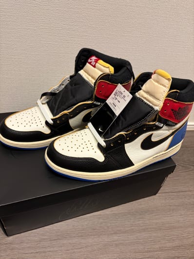 fragment design × UNION × Nike Air Jordan 1 High OG "Black/Varsity Red"