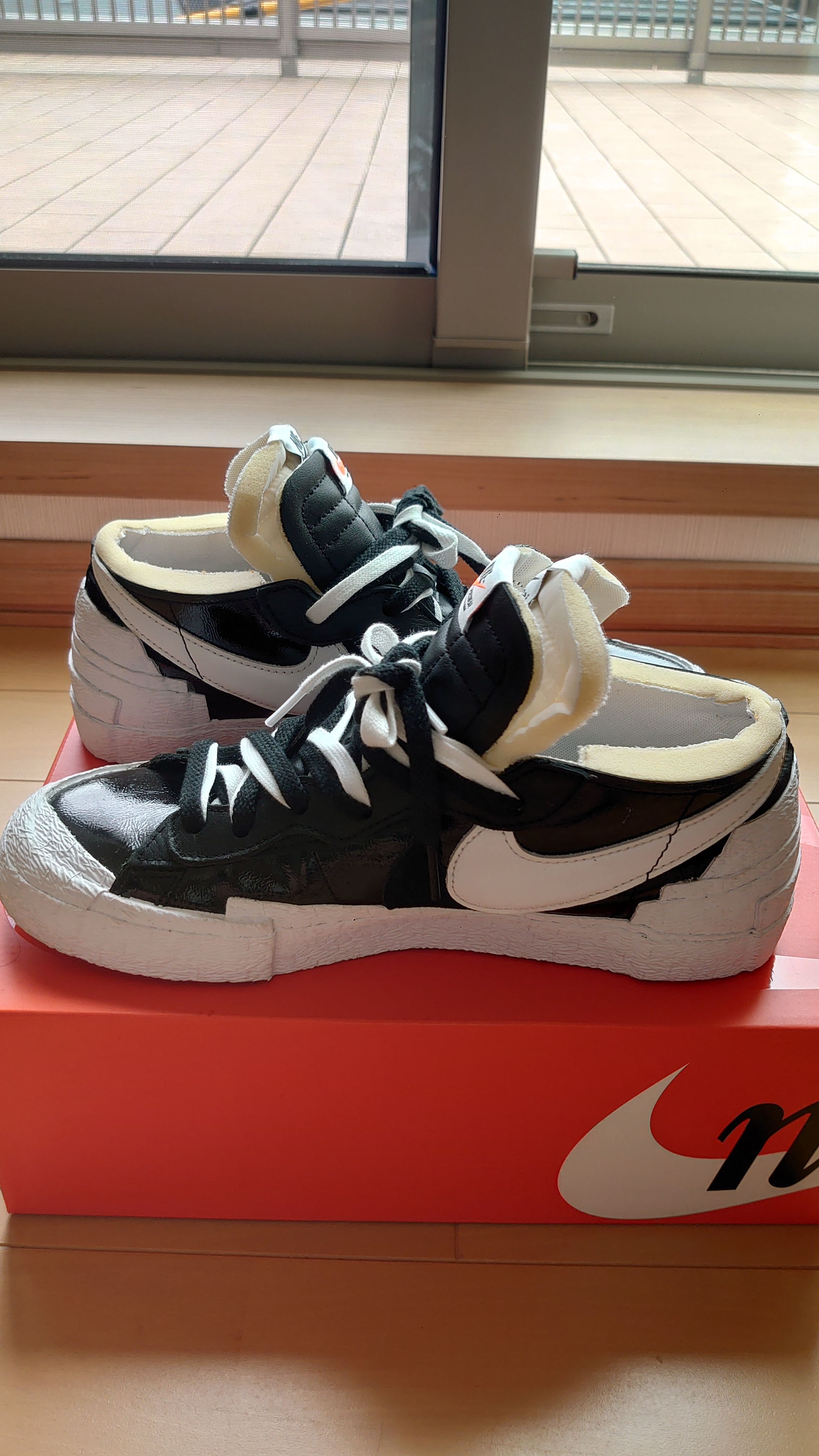 sacai × Nike Blazer Low "Black Patent Leather"