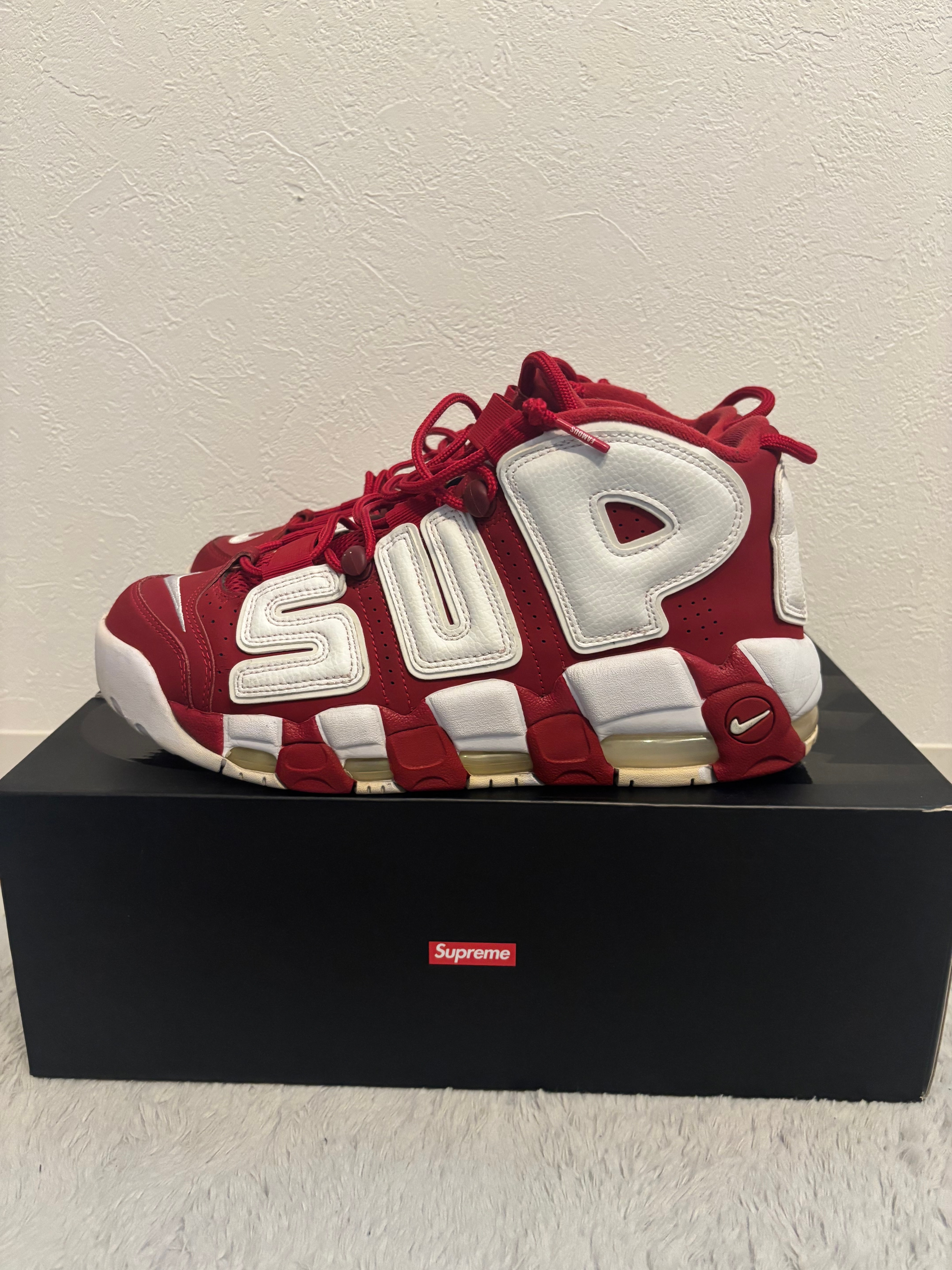 Supreme × Nike Air More Uptempo "White/Red"