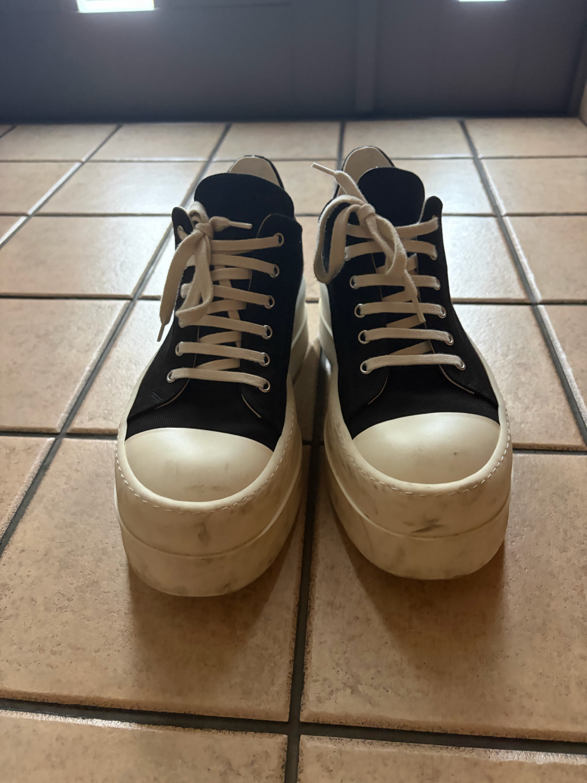 Rick Owens DRKSHDW Hollywood Double Bumper Low "Black/Milk/Milk"