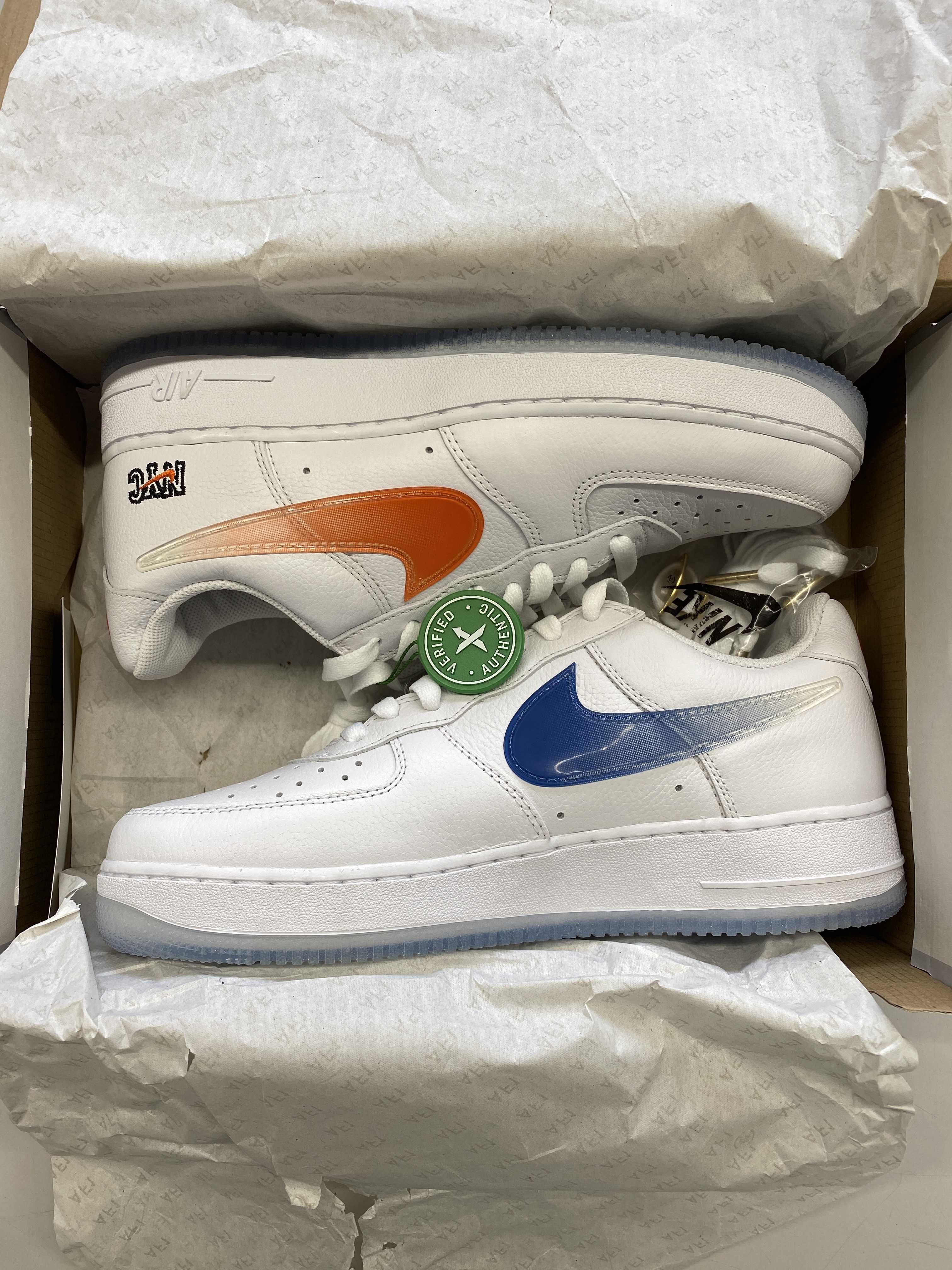KITH × Nike Air Force 1 Low "White/Rush Blue/White/Brilliant Orange"