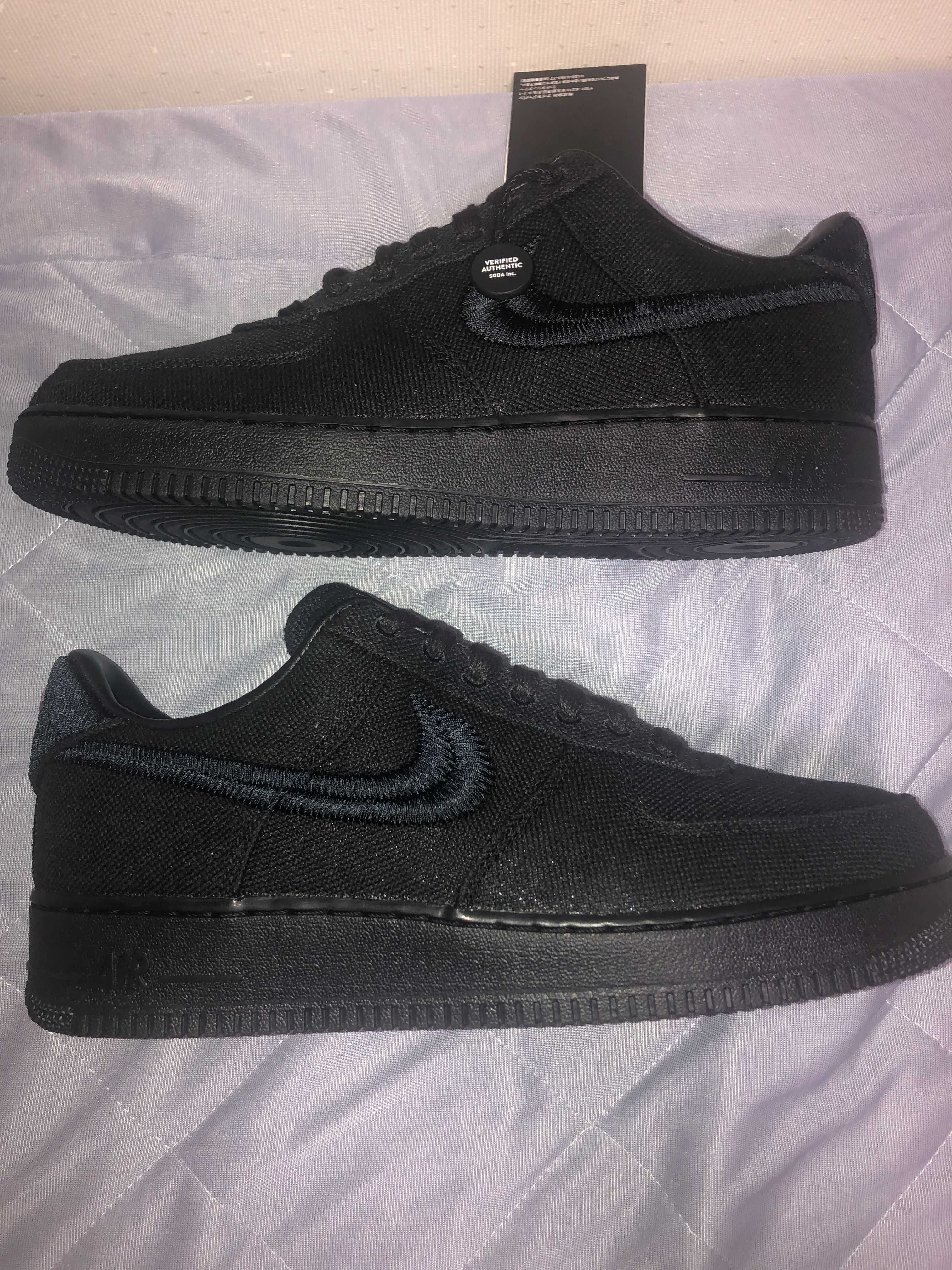 Stussy × Nike Air Force 1 Low "Triple Black"