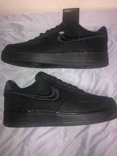 Stussy × Nike Air Force 1 Low "Triple Black"