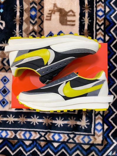 UNDERCOVER × sacai × Nike LD Waffle "Black/Sail-Dark Grey-Bright Citron"