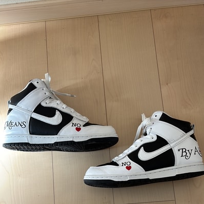 Supreme × Nike SB Dunk High By Any Means "White Black"