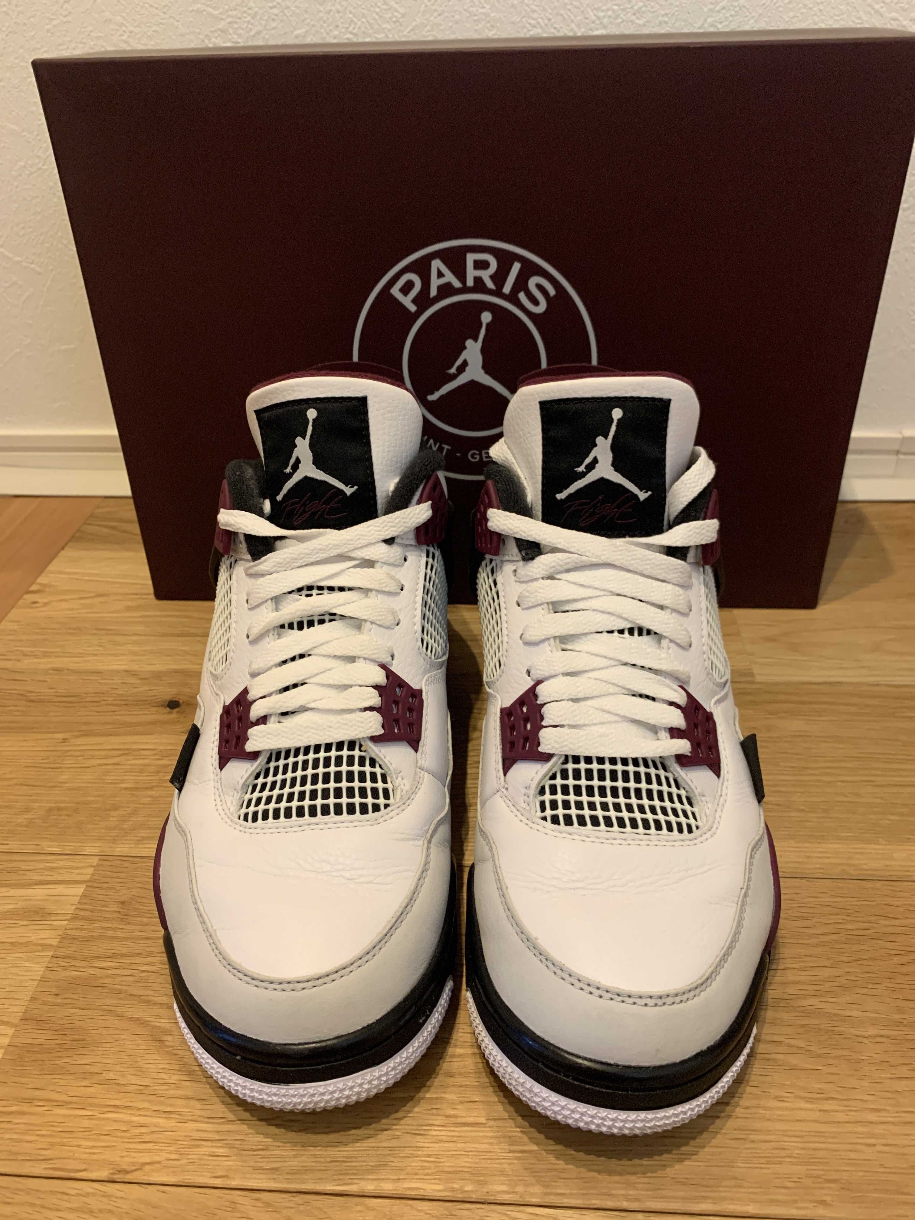 Paris Saint Germain ×Nike Air Jordan 4 Retro "White/Bordeaux/Neutral Gray"