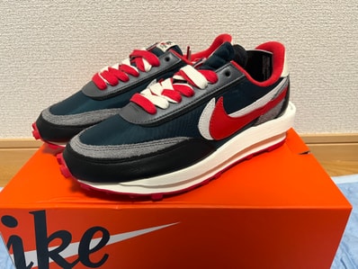 UNDERCOVER × sacai × Nike LD Waffle "Midnight Spruce/Pale Ivory-Dark Grey-University Red"