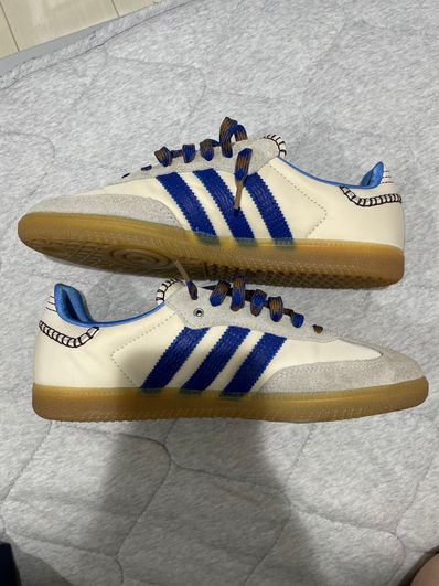 Wales Bonner × adidas Nylon Samba "Wonder Clay/Team Royal Blue/Wonder White"