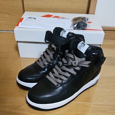 Stussy × Nike Air Force 1 Mid "Black/Black"
