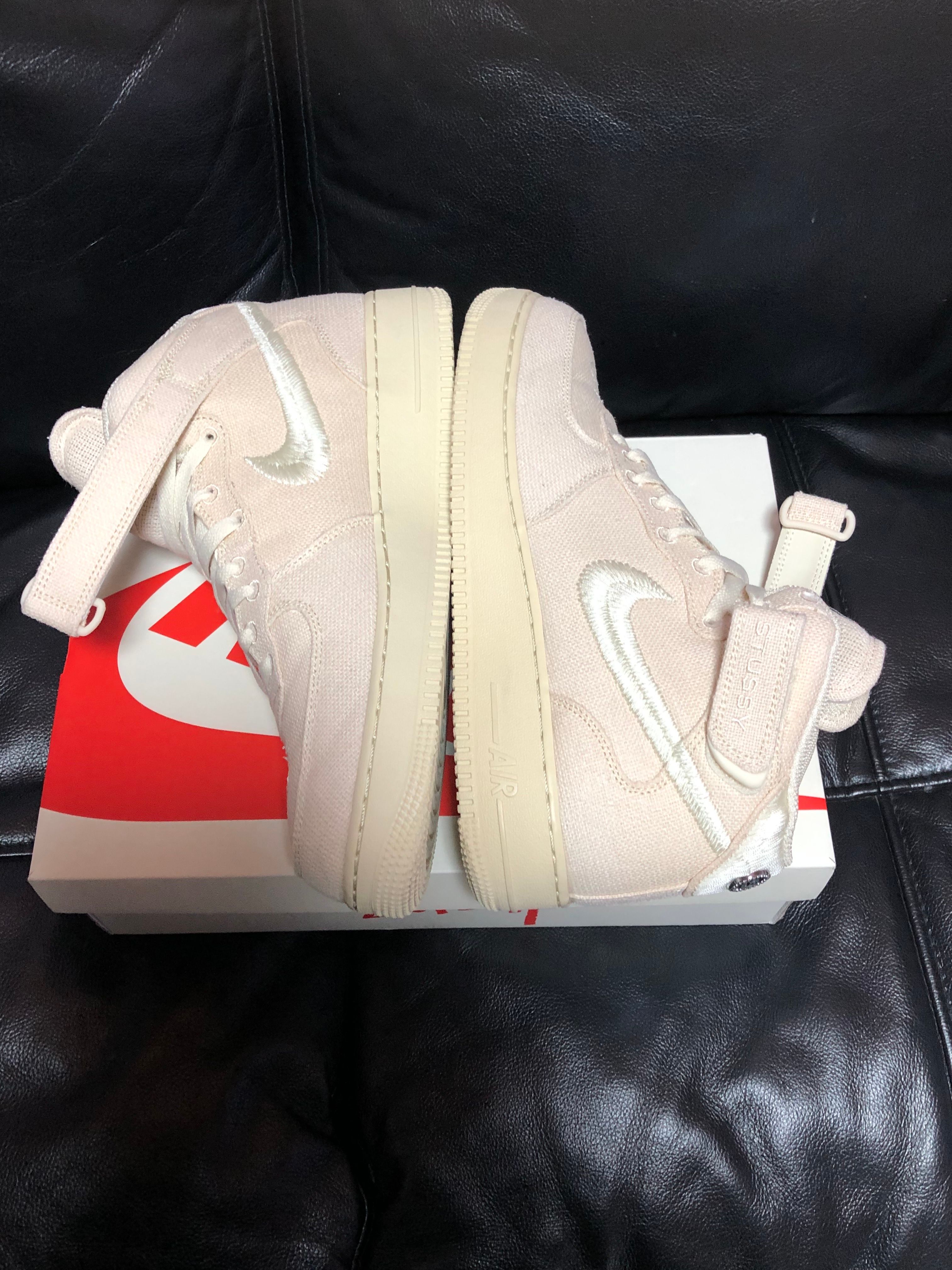 Stussy × Nike Air Force 1 Mid "Fossil Stone"