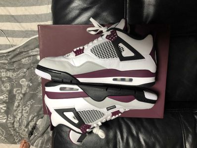 Paris Saint Germain ×Nike Air Jordan 4 Retro "White/Bordeaux/Neutral Gray"