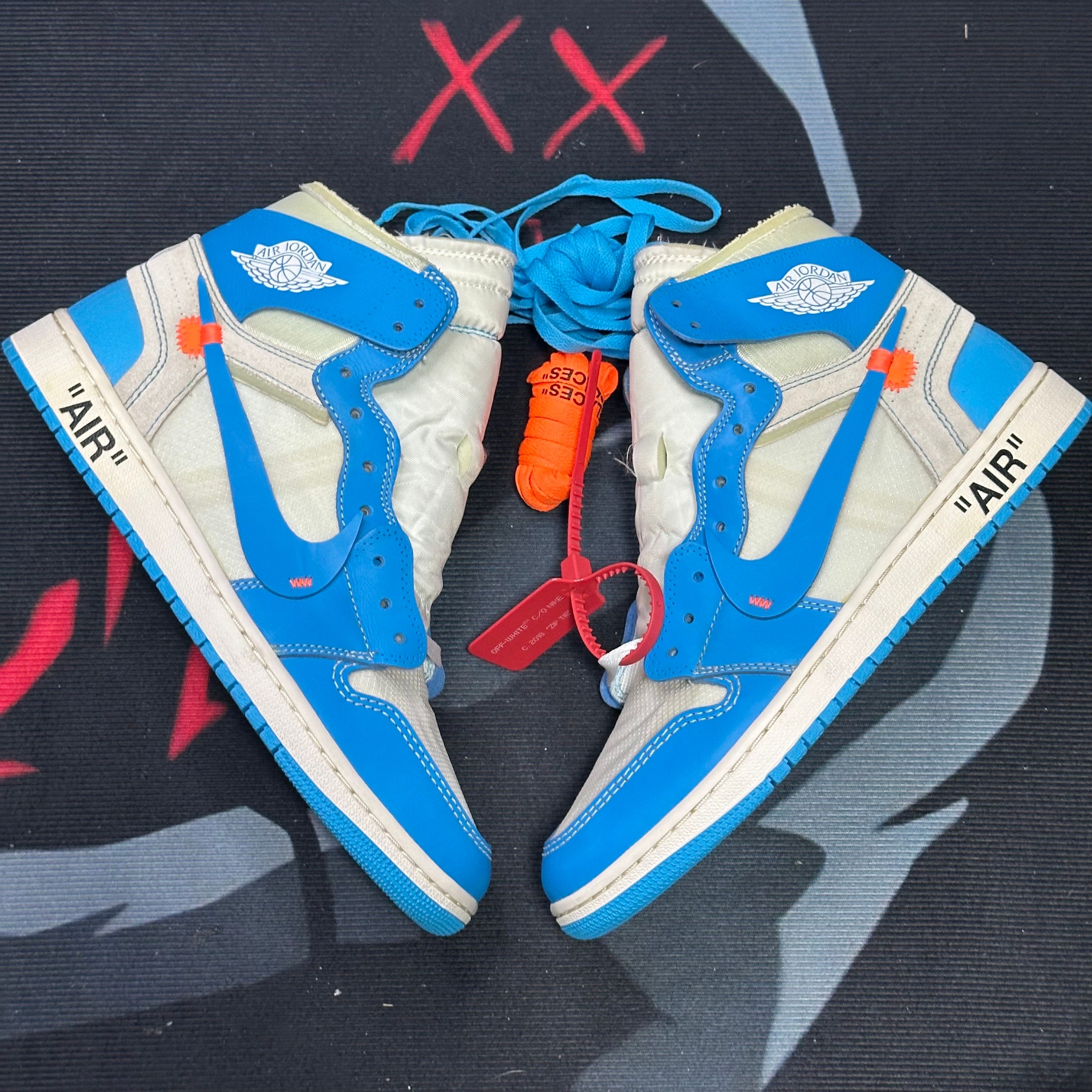 Off-White × Nike Air Jordan 1 High UNC "White/Dark Powder Blue"