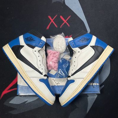 Travis Scott × fragment design × Nike Air Jordan 1 Retro High OG SP "Military Blue"