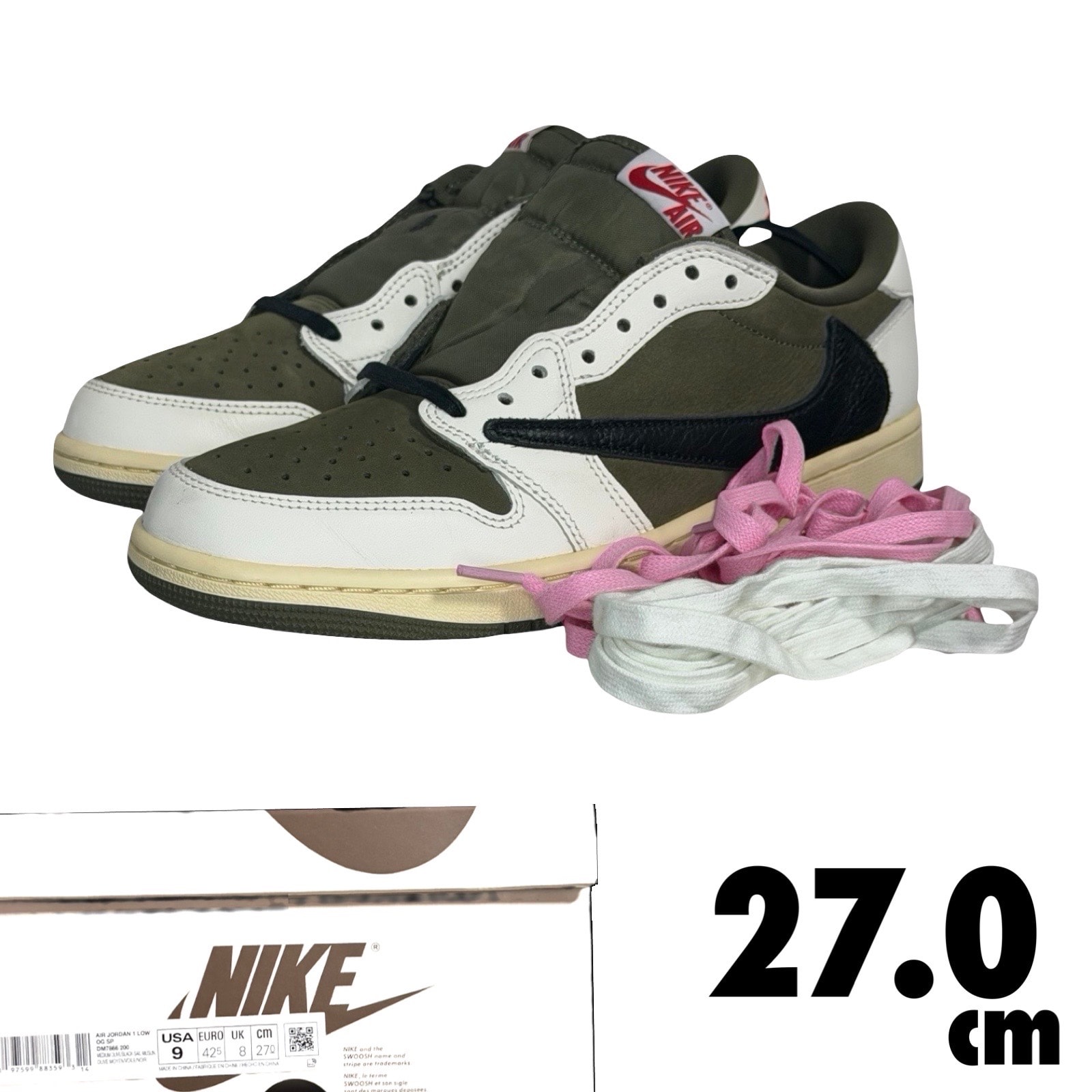 トラヴィススコット × ナイキ エアジョーダン1 ロー OG SP "リバースオリーブ"