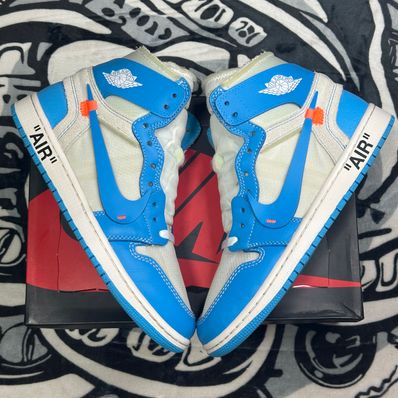 Off-White × Nike Air Jordan 1 High UNC "White/Dark Powder Blue"