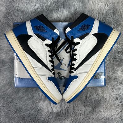Travis Scott × fragment design × Nike Air Jordan 1 Retro High OG SP "Military Blue"