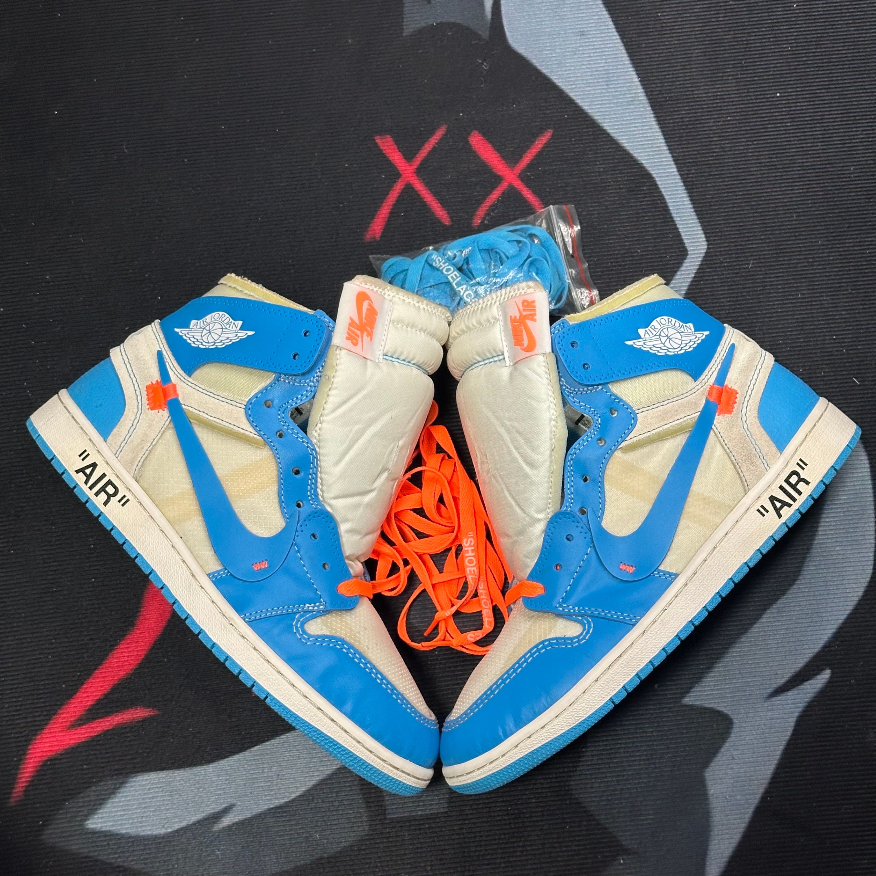 Off-White × Nike Air Jordan 1 High UNC "White/Dark Powder Blue"