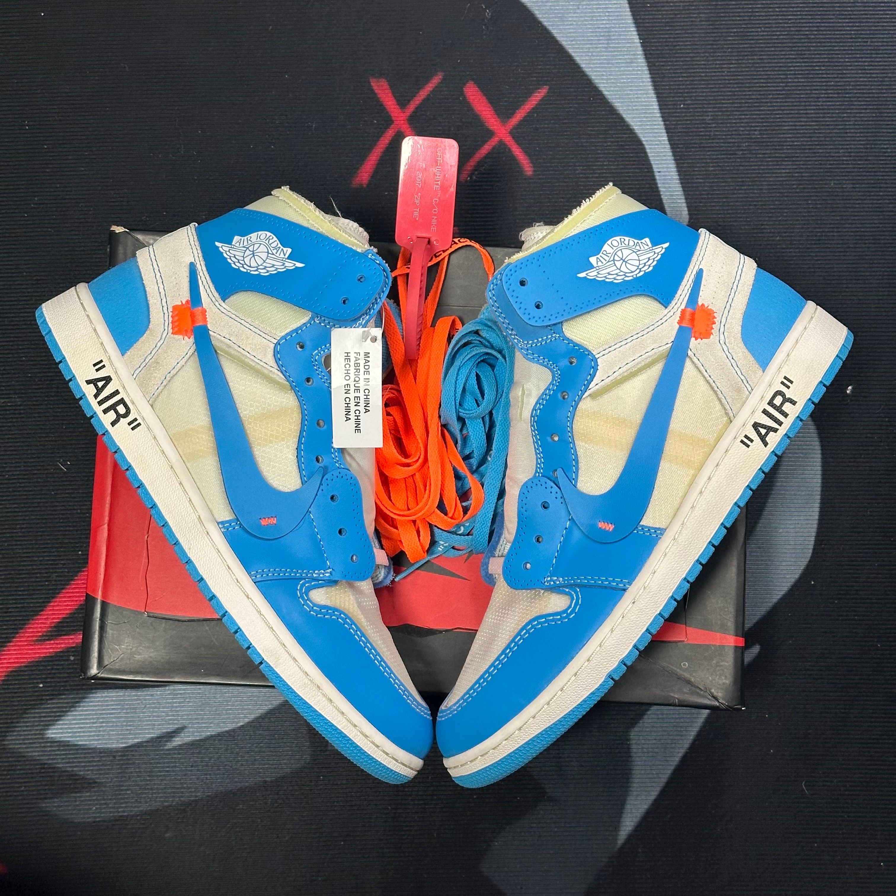 Off-White × Nike Air Jordan 1 High UNC "White/Dark Powder Blue"
