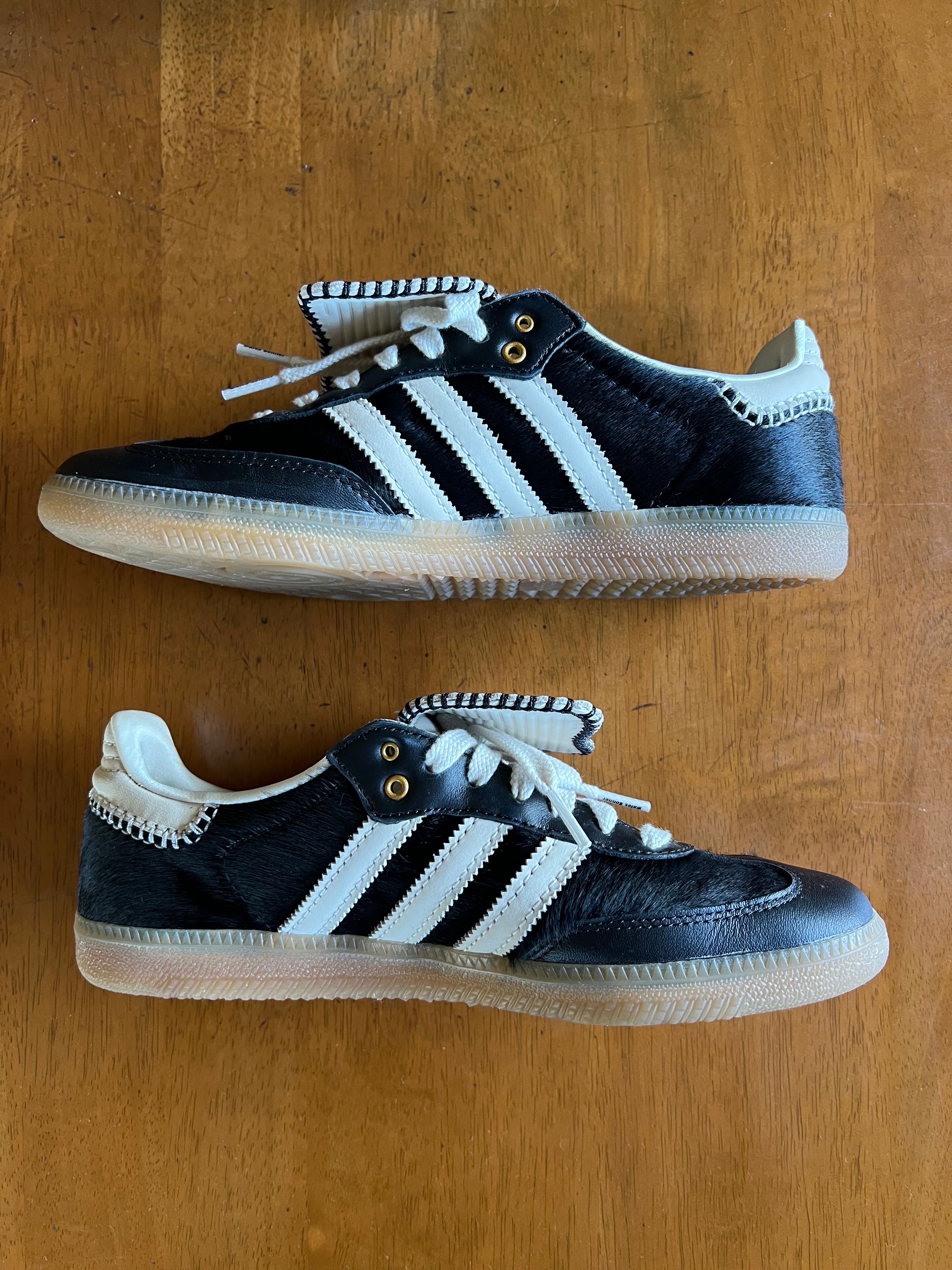 Wales Bonner × adidas Samba Pony Tonal Low "Core Black/Cream White"