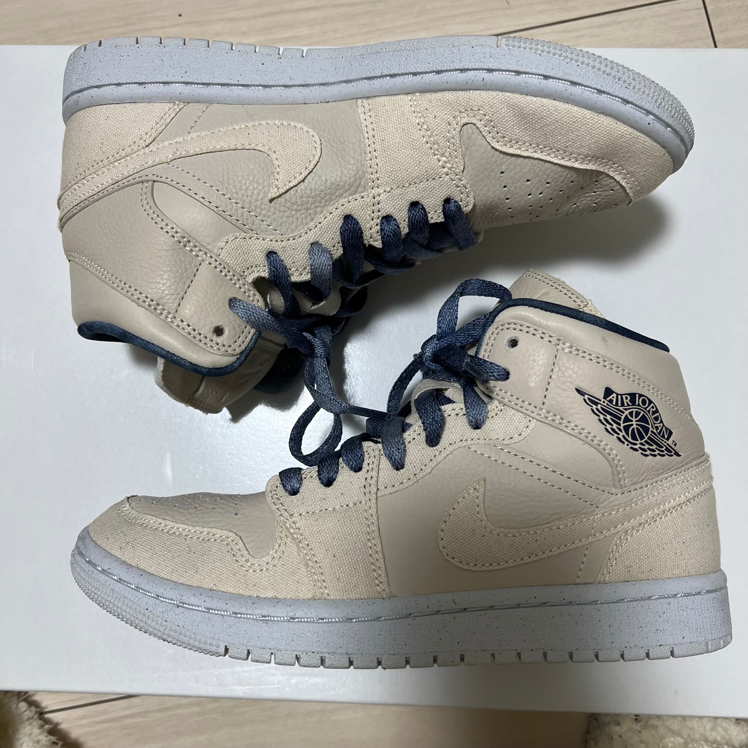 Nike Women's Air Jordan 1 Mid "Sanddrift/Indigo"