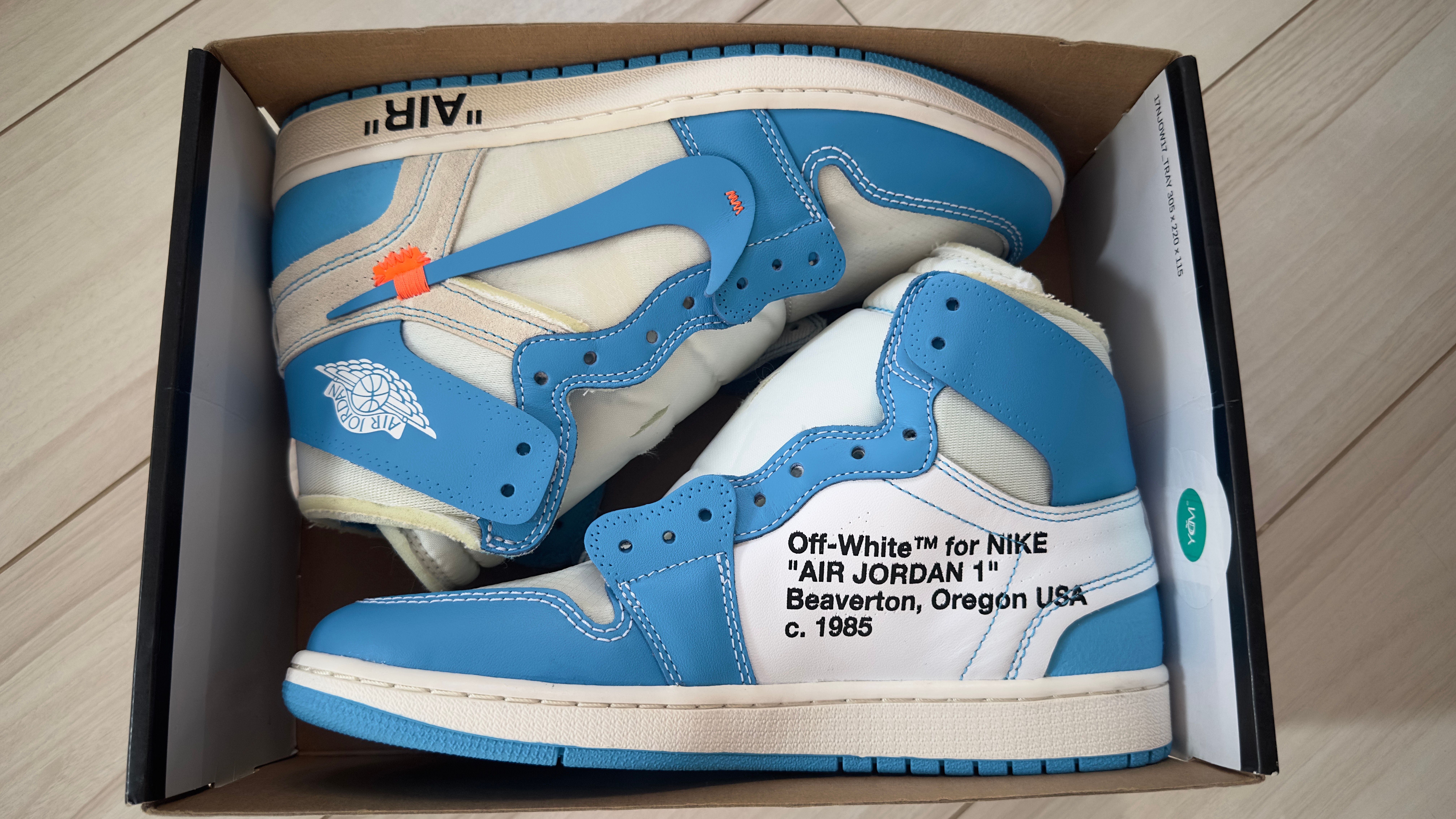 Off-White × Nike Air Jordan 1 High UNC "White/Dark Powder Blue"