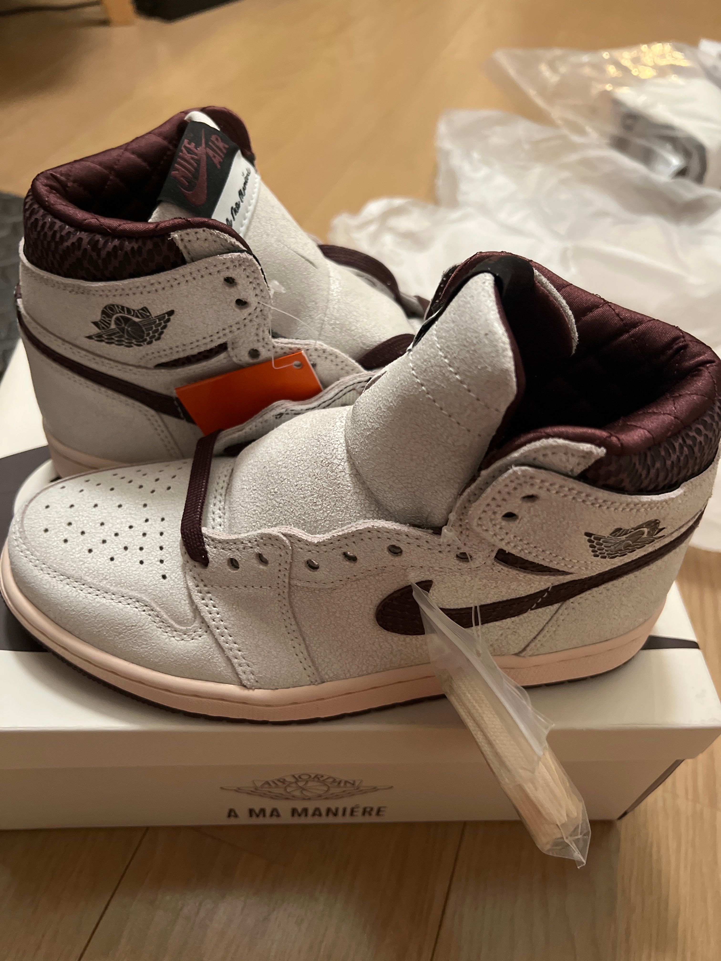 A Ma Maniere × Nike Air Jordan 1 Retro High OG "Sail and Burgundy"