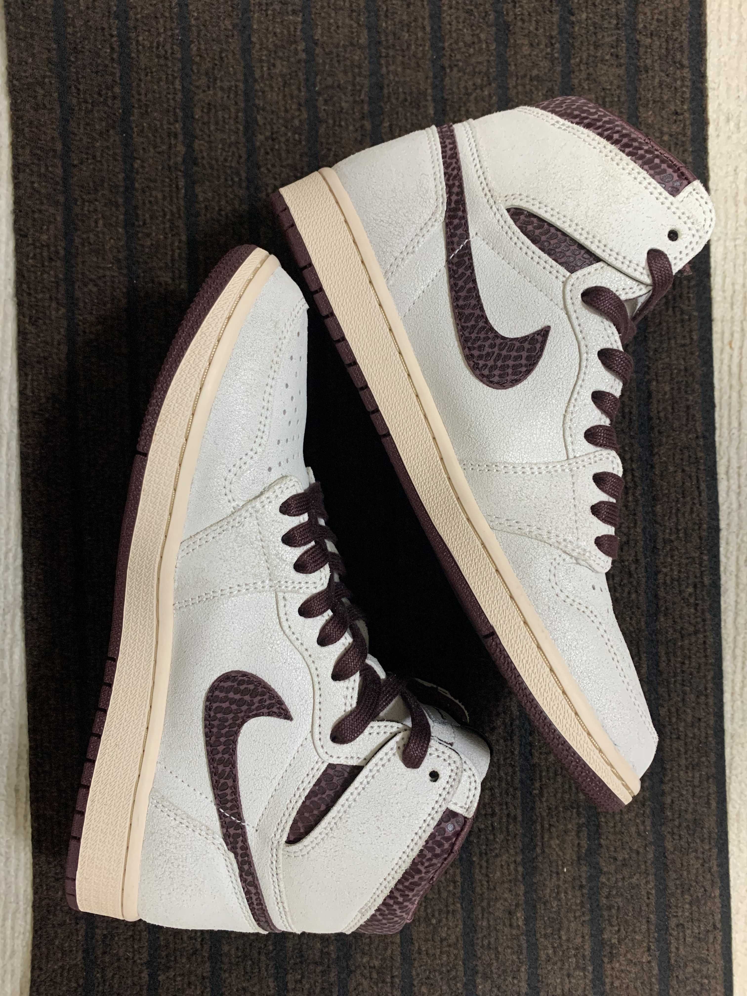 A Ma Maniere × Nike Air Jordan 1 Retro High OG "Sail and Burgundy"