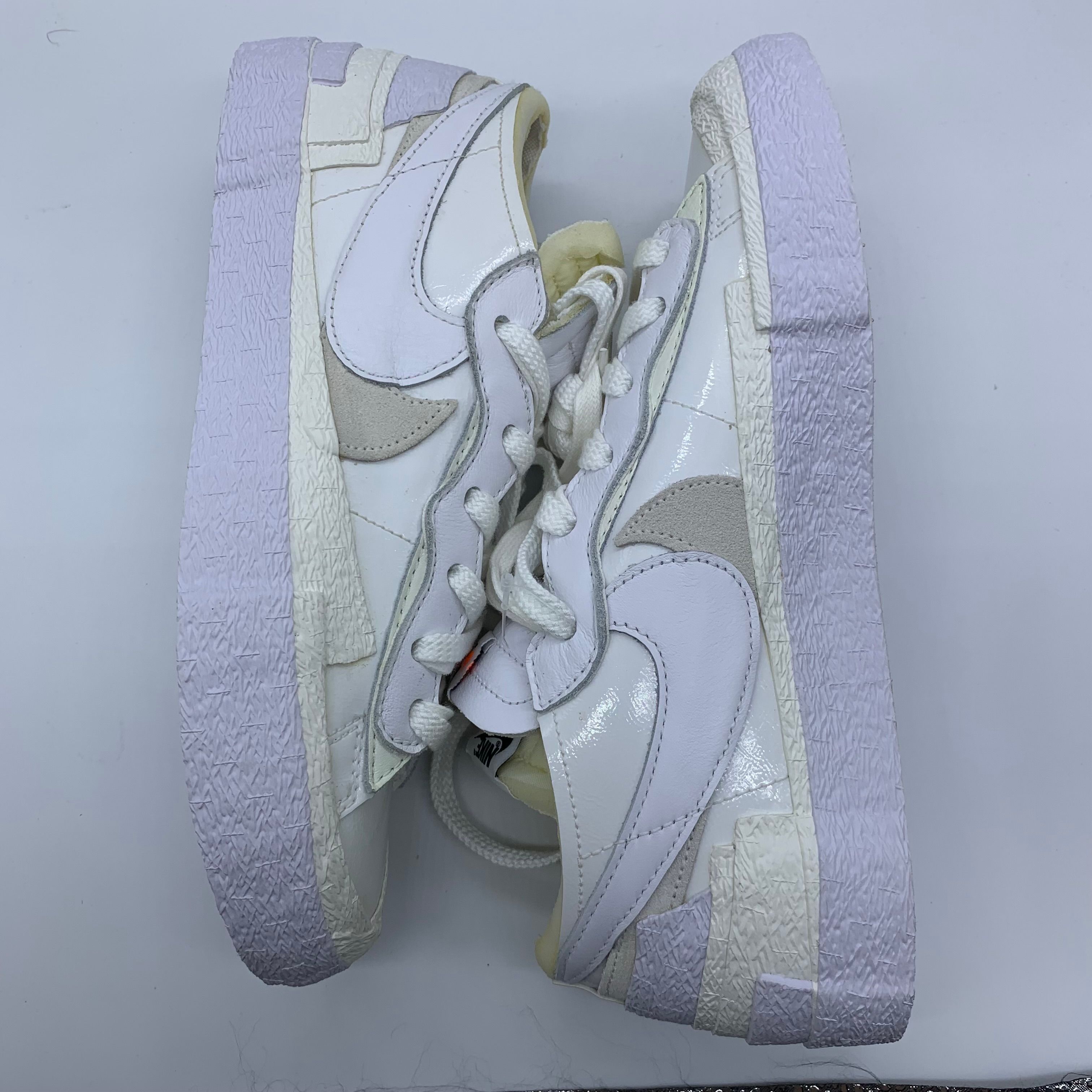 sacai × Nike Blazer Low "White Patent Leather"