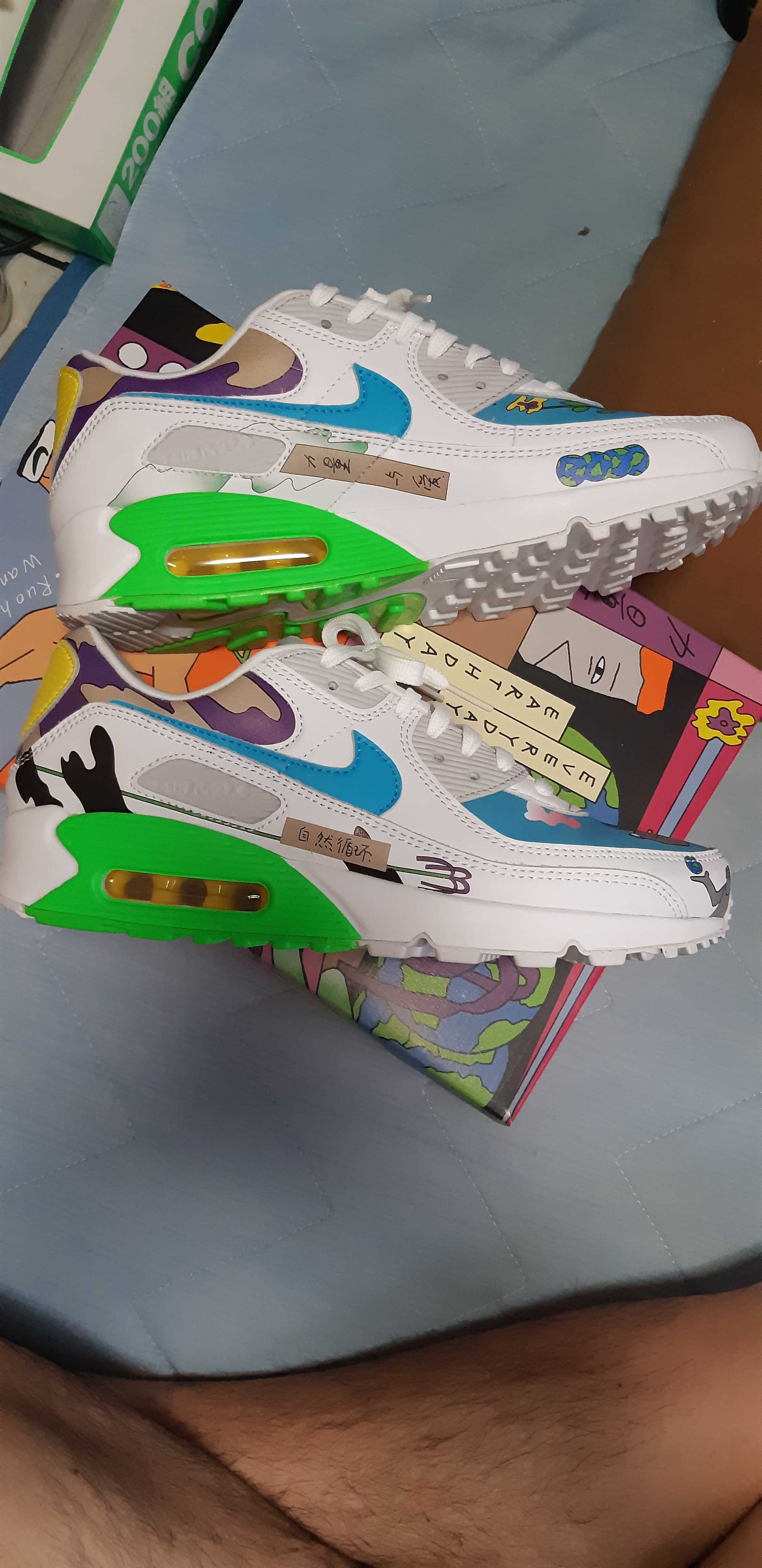 RUOHAN WANG × NIKE AIR MAX 90 FLYLEATHER "WHITE/MULTI COLOR"