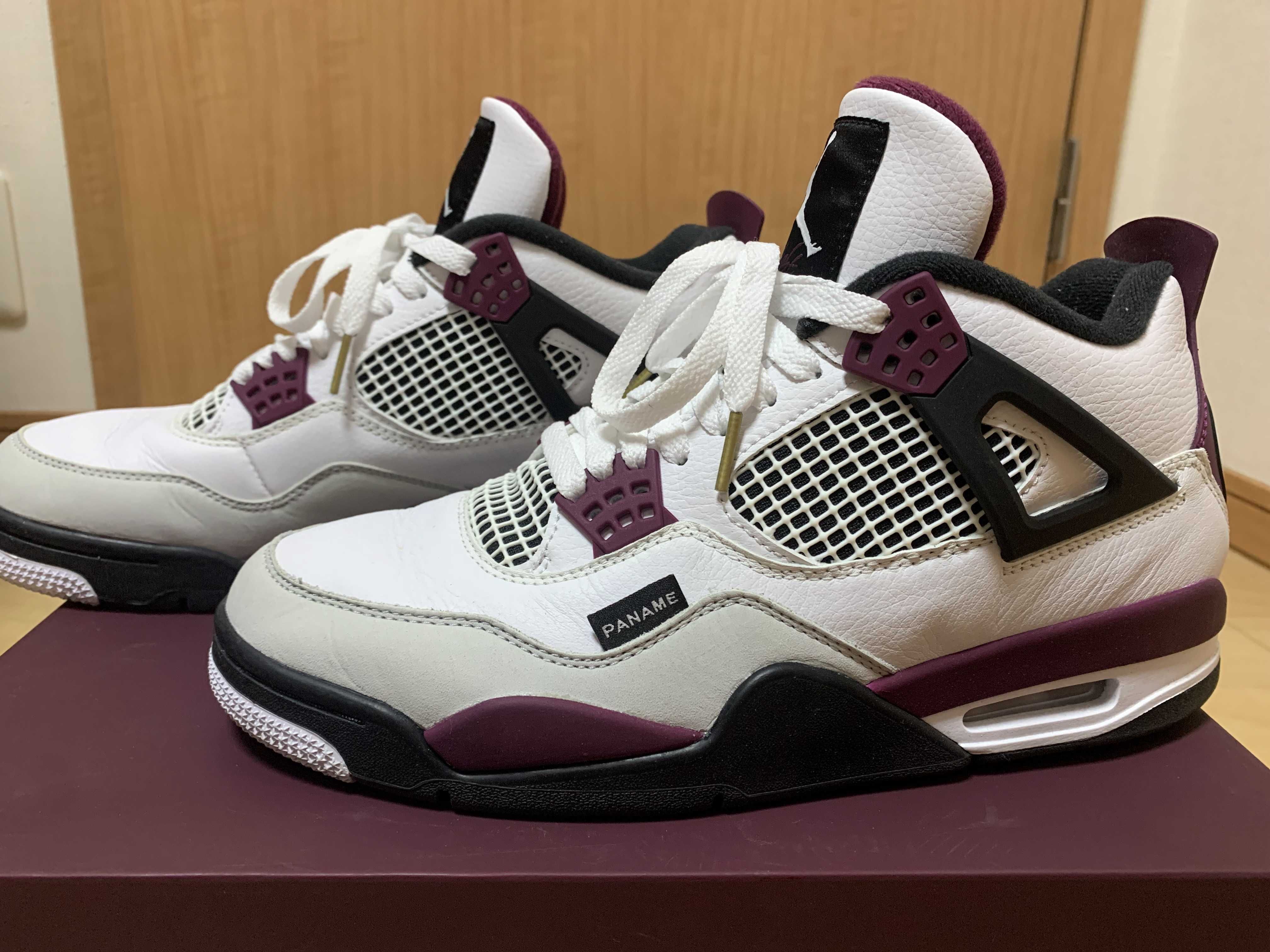 Paris Saint Germain ×Nike Air Jordan 4 Retro "White/Bordeaux/Neutral Gray"