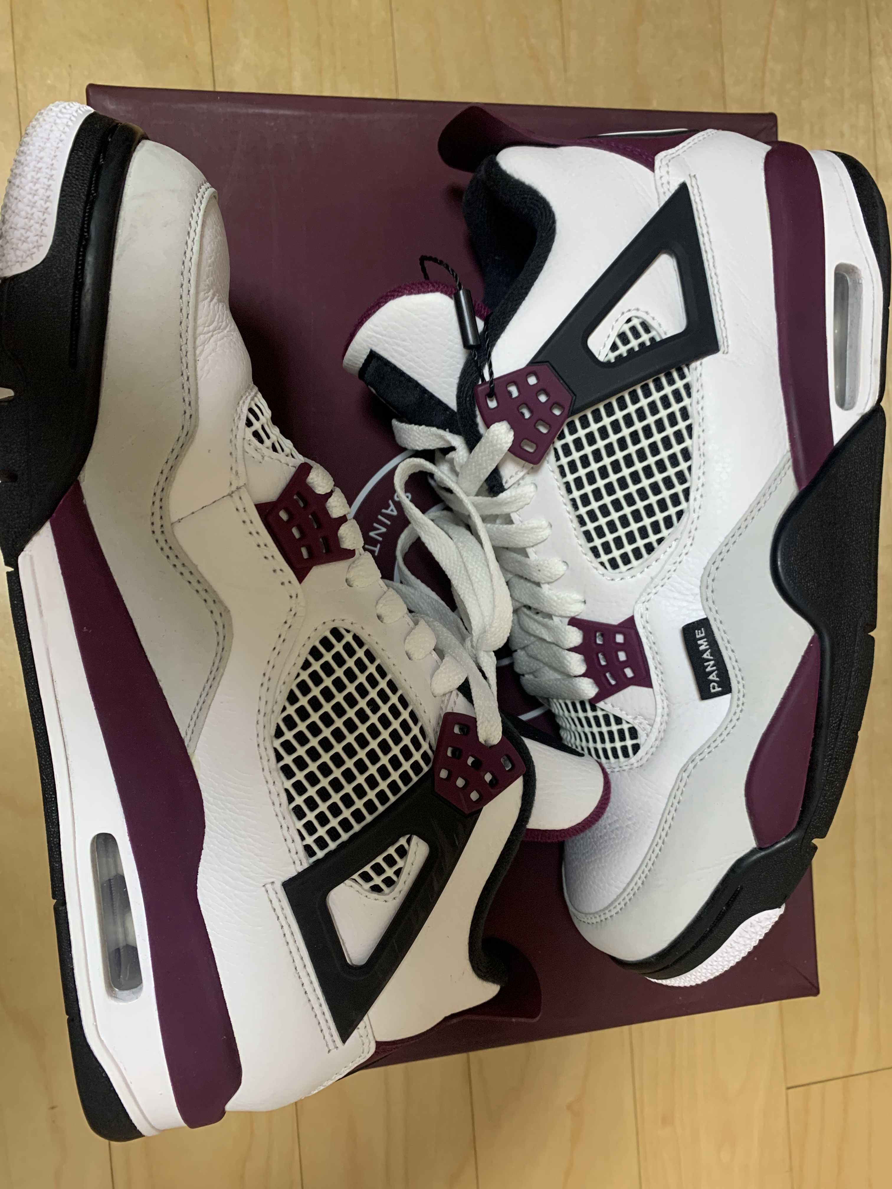 Paris Saint Germain ×Nike Air Jordan 4 Retro "White/Bordeaux/Neutral Gray"