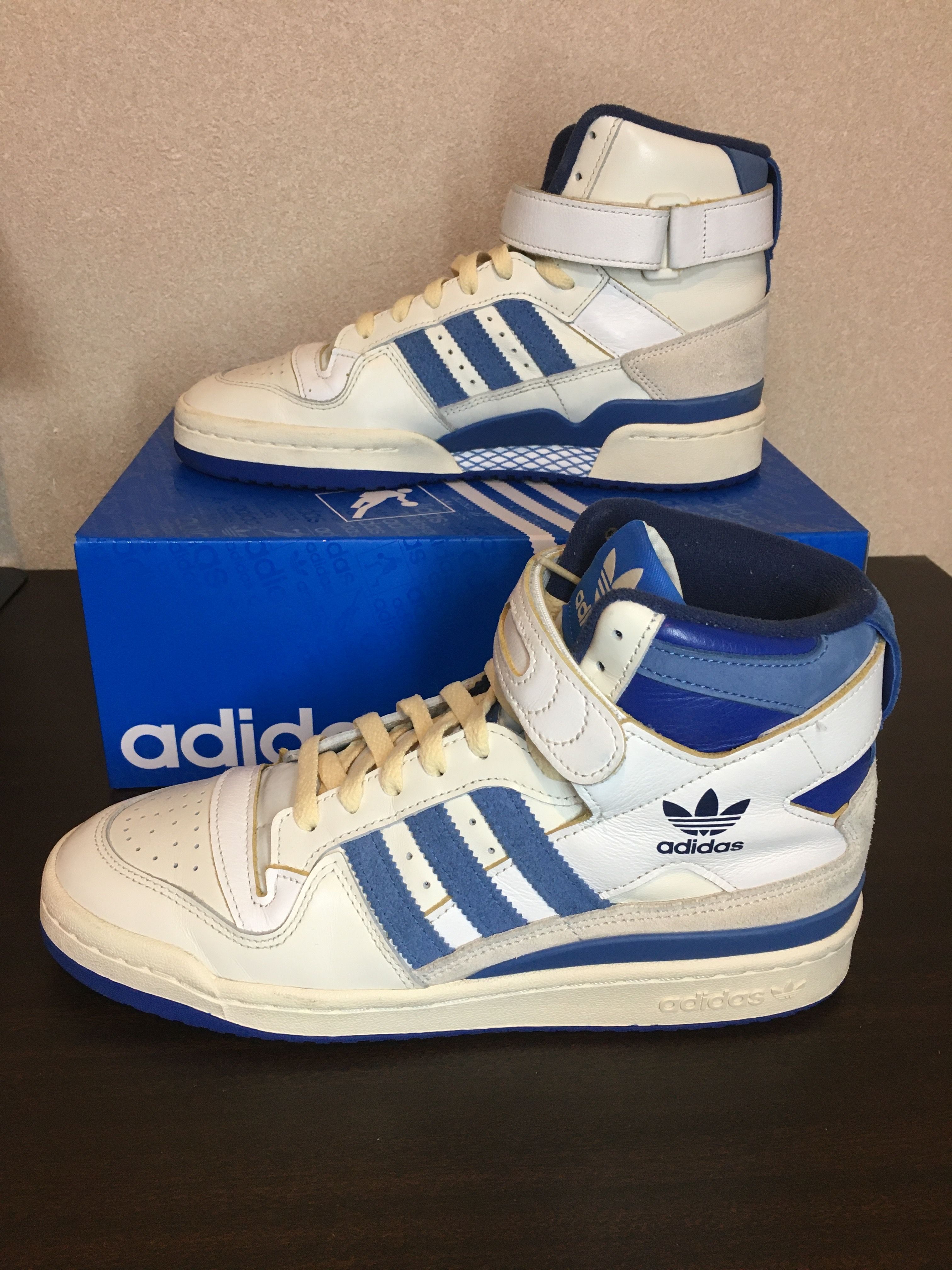 adidas Forum 84 High Blue Thread "Off White-Bright Blue/Footwear White"
