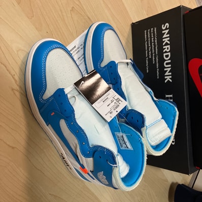 Off-White × Nike Air Jordan 1 High UNC "White/Dark Powder Blue"