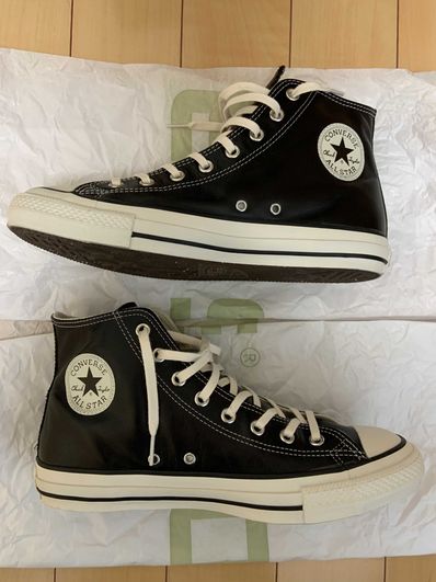 Converse All Star Olive Green Leather Hi "Black"