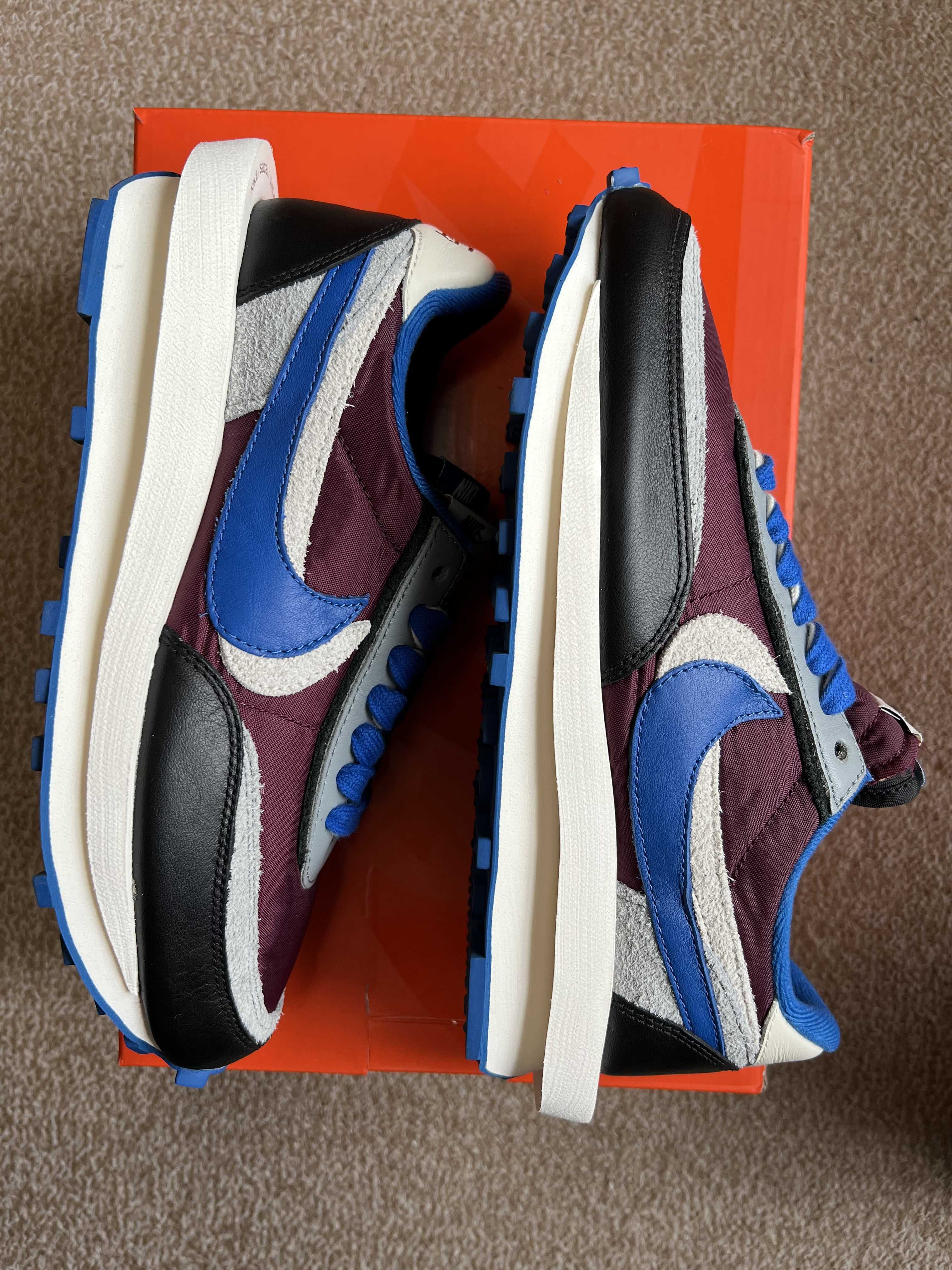 UNDERCOVER × sacai × Nike LD Waffle "Night Maroon/Pale Ivory-Ground Grey-Team Royal"