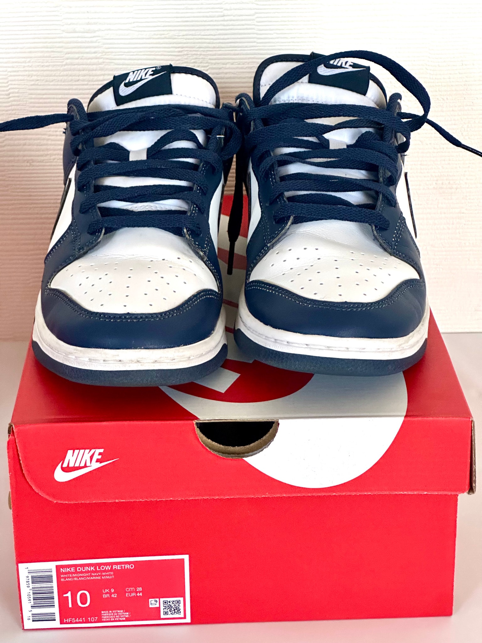 Nike Dunk Low Retro "White/White/Midnight"