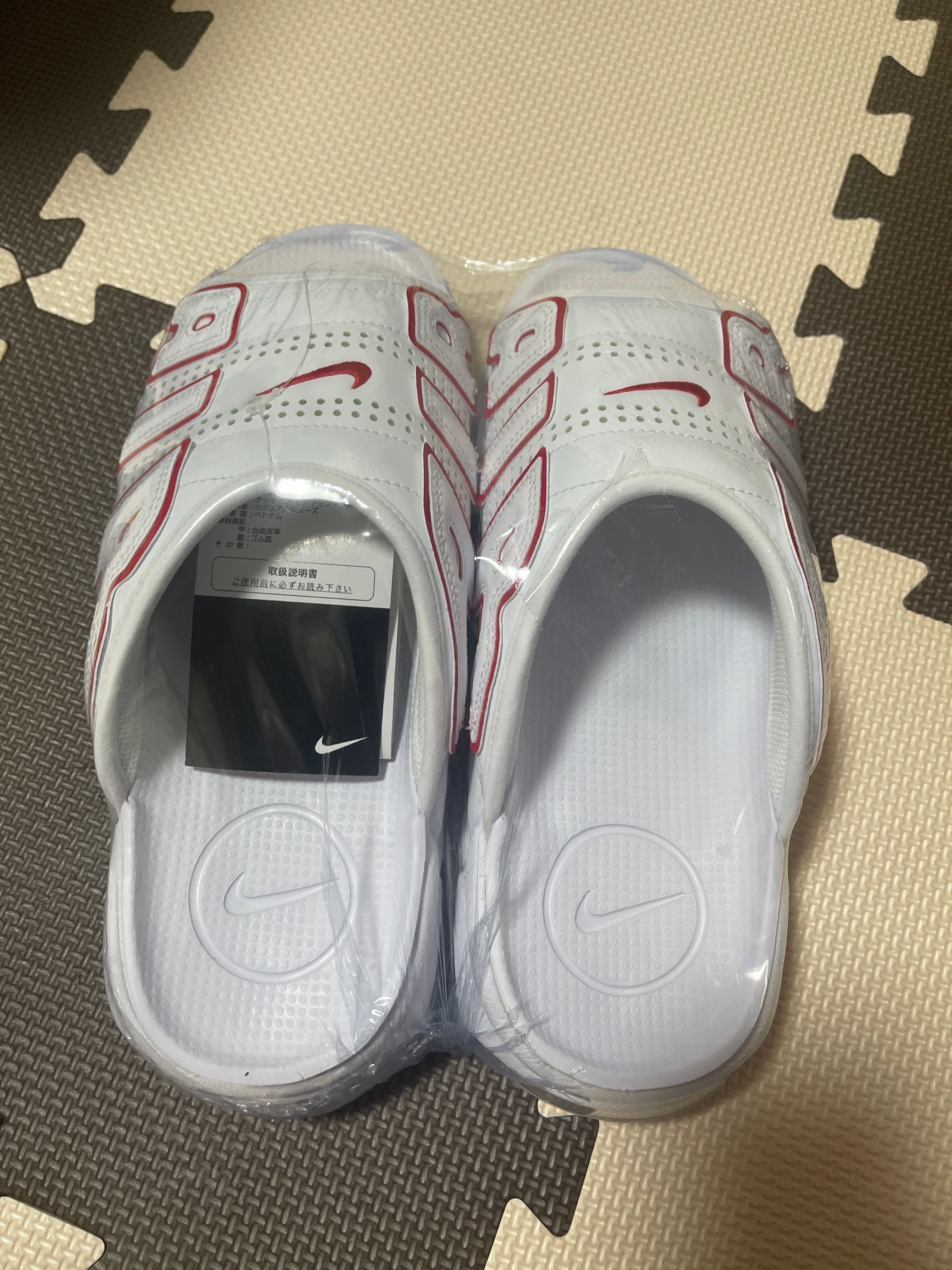 Nike Air More Uptempo Slide "White and University Red"