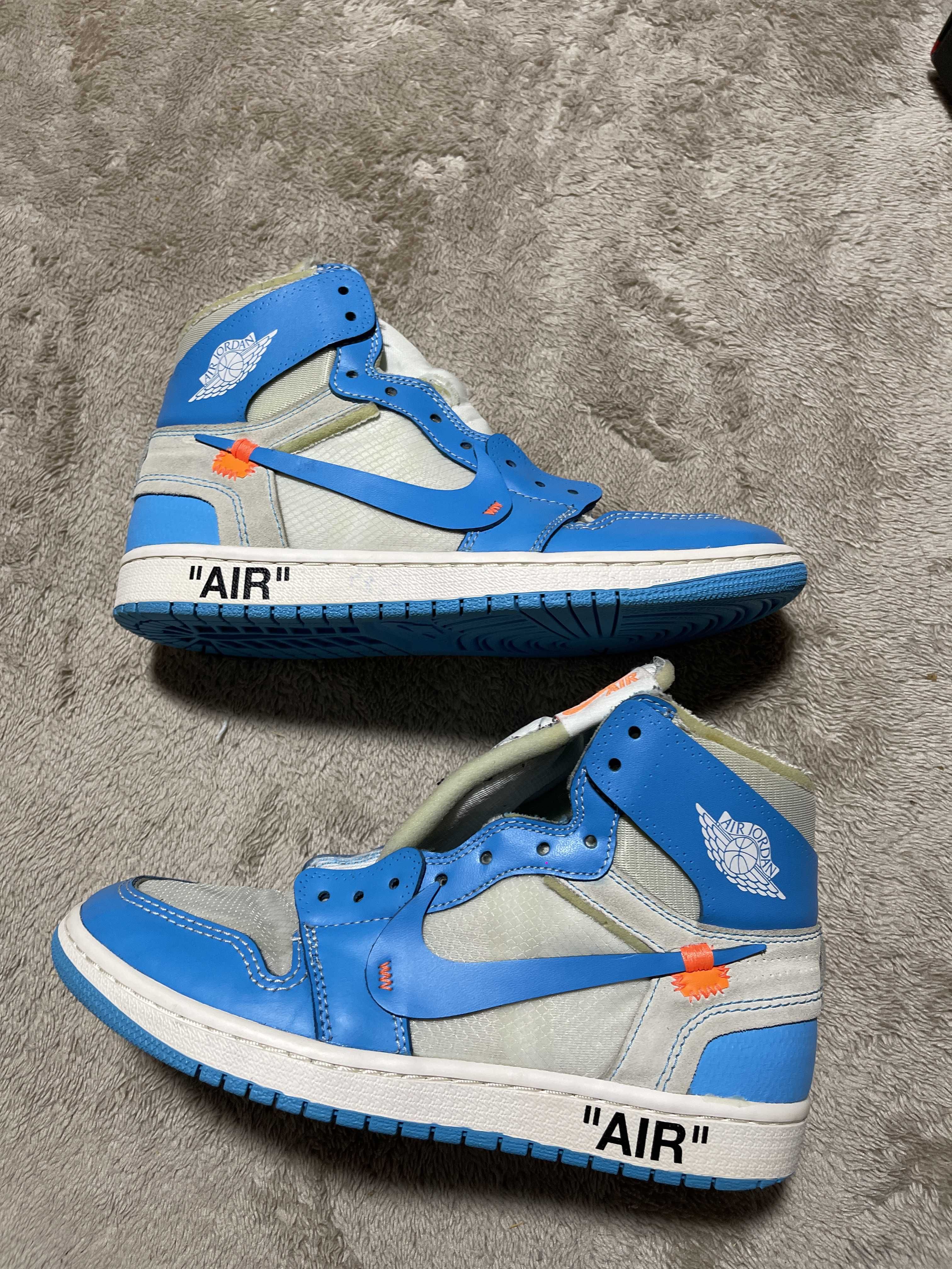 Off-White × Nike Air Jordan 1 High UNC "White/Dark Powder Blue"