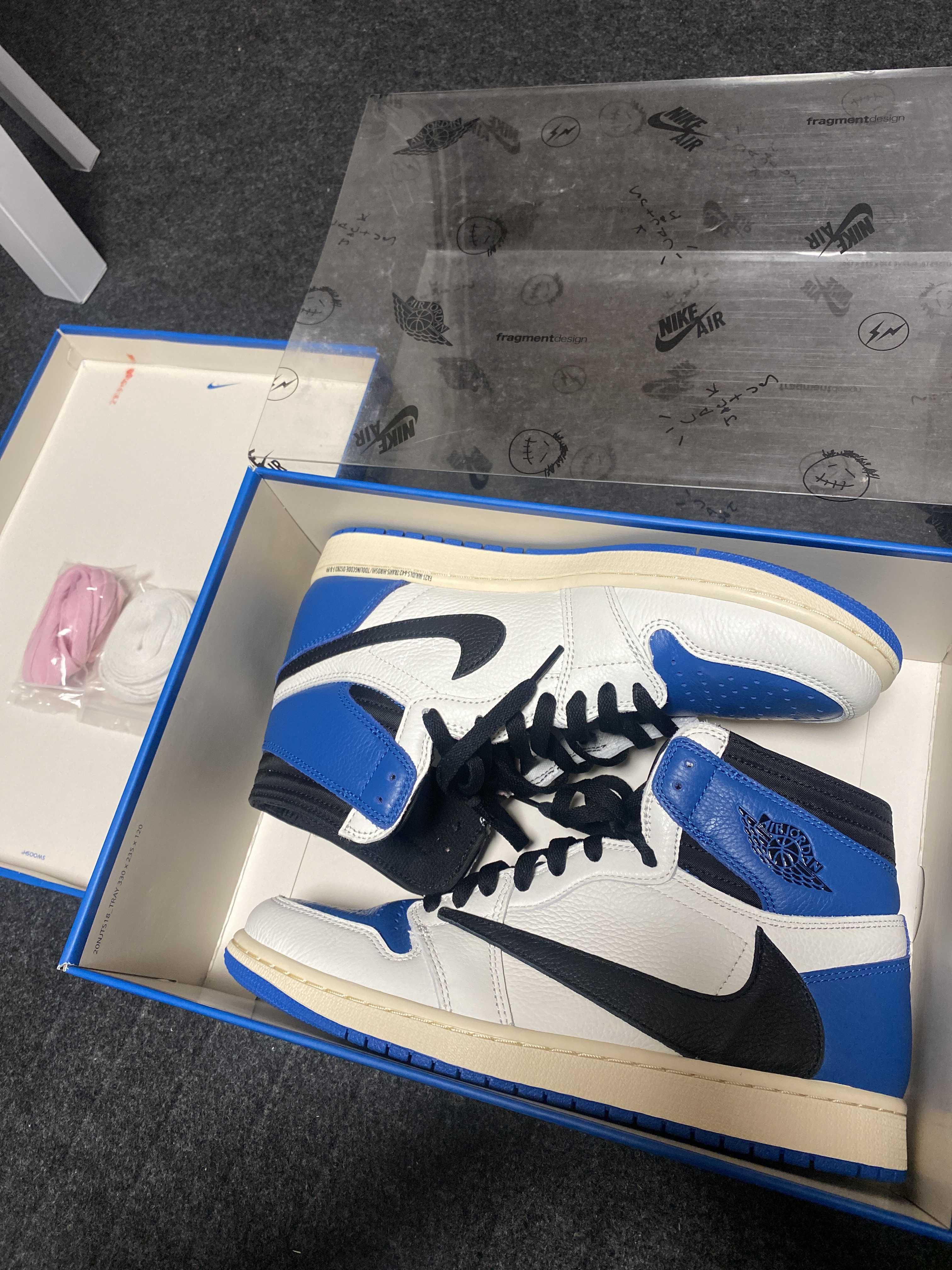 Travis Scott × fragment design × Nike Air Jordan 1 Retro High OG SP "Military Blue"