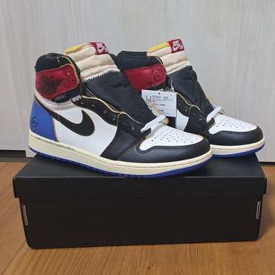 fragment design × UNION × Nike Air Jordan 1 High OG "Black/Varsity Red"