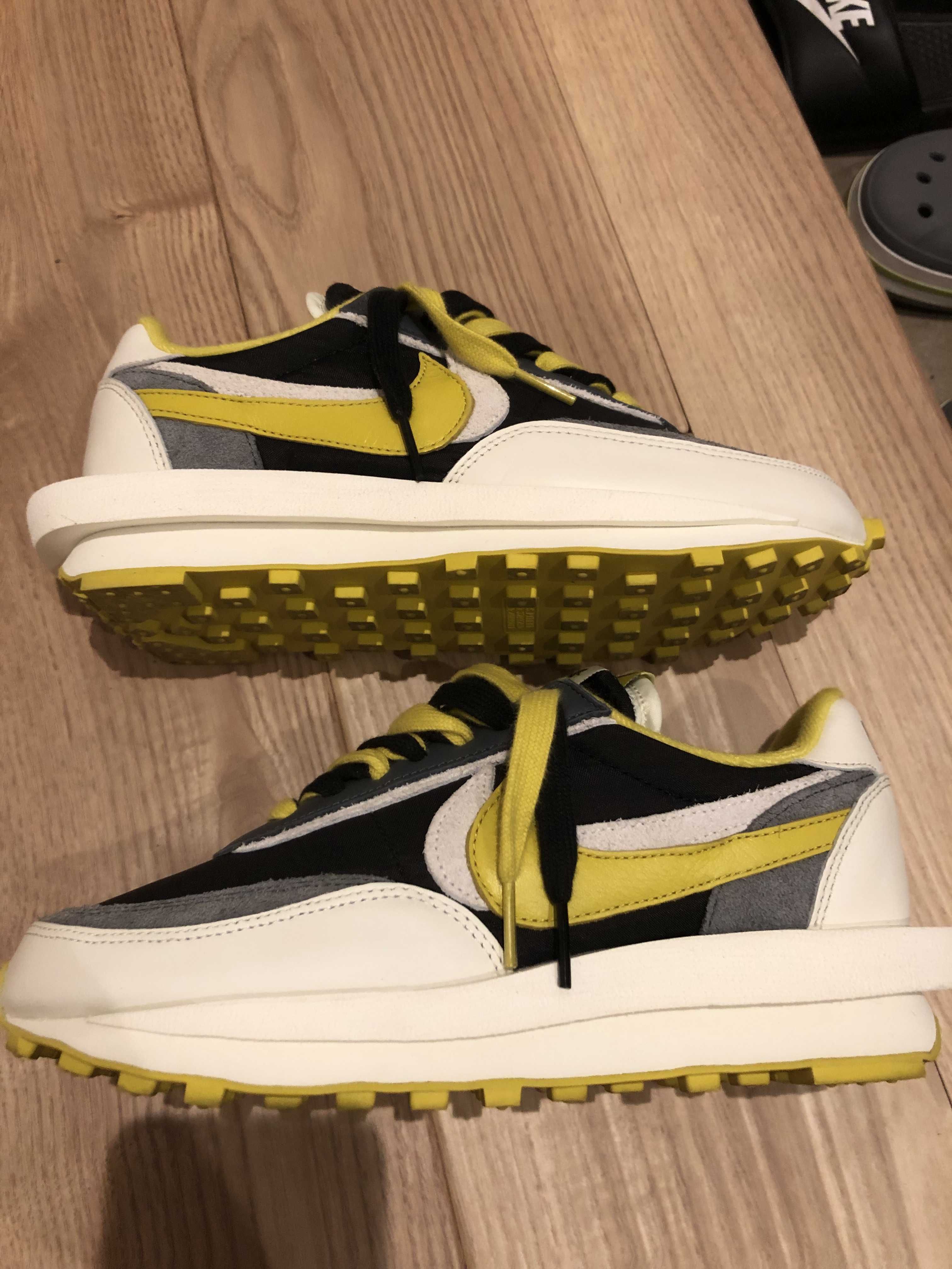 UNDERCOVER × sacai × Nike LD Waffle "Black/Sail-Dark Grey-Bright Citron"