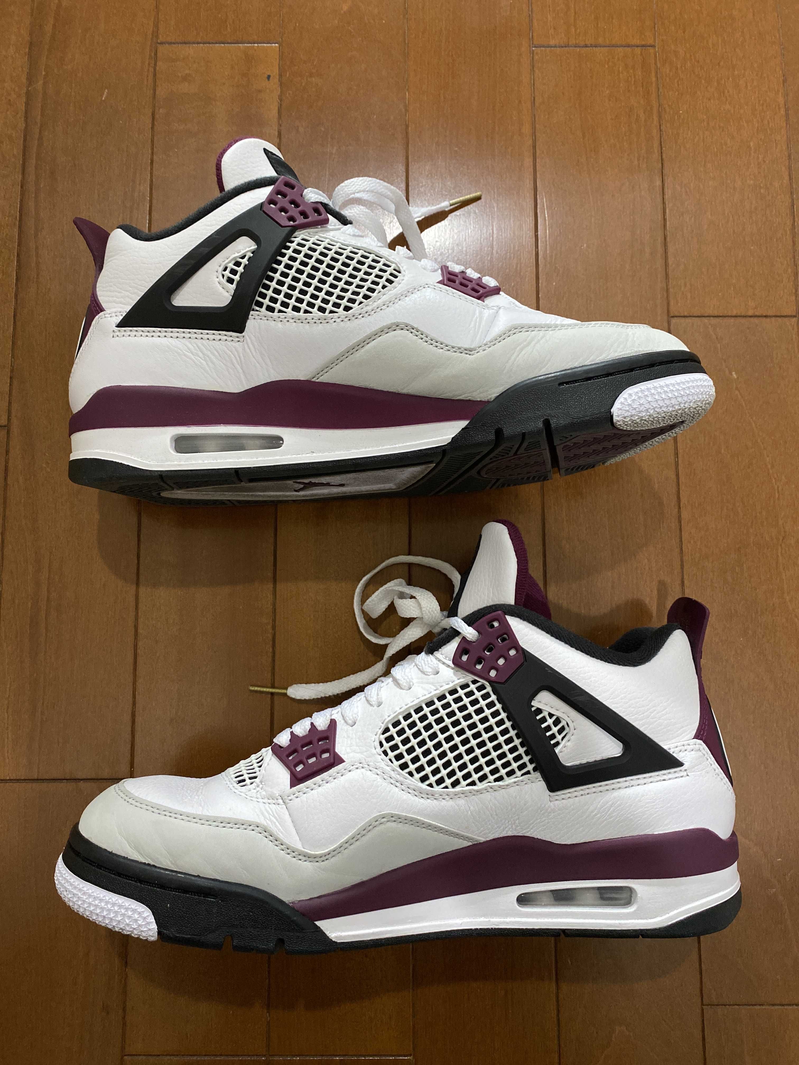 Paris Saint Germain ×Nike Air Jordan 4 Retro "White/Bordeaux/Neutral Gray"