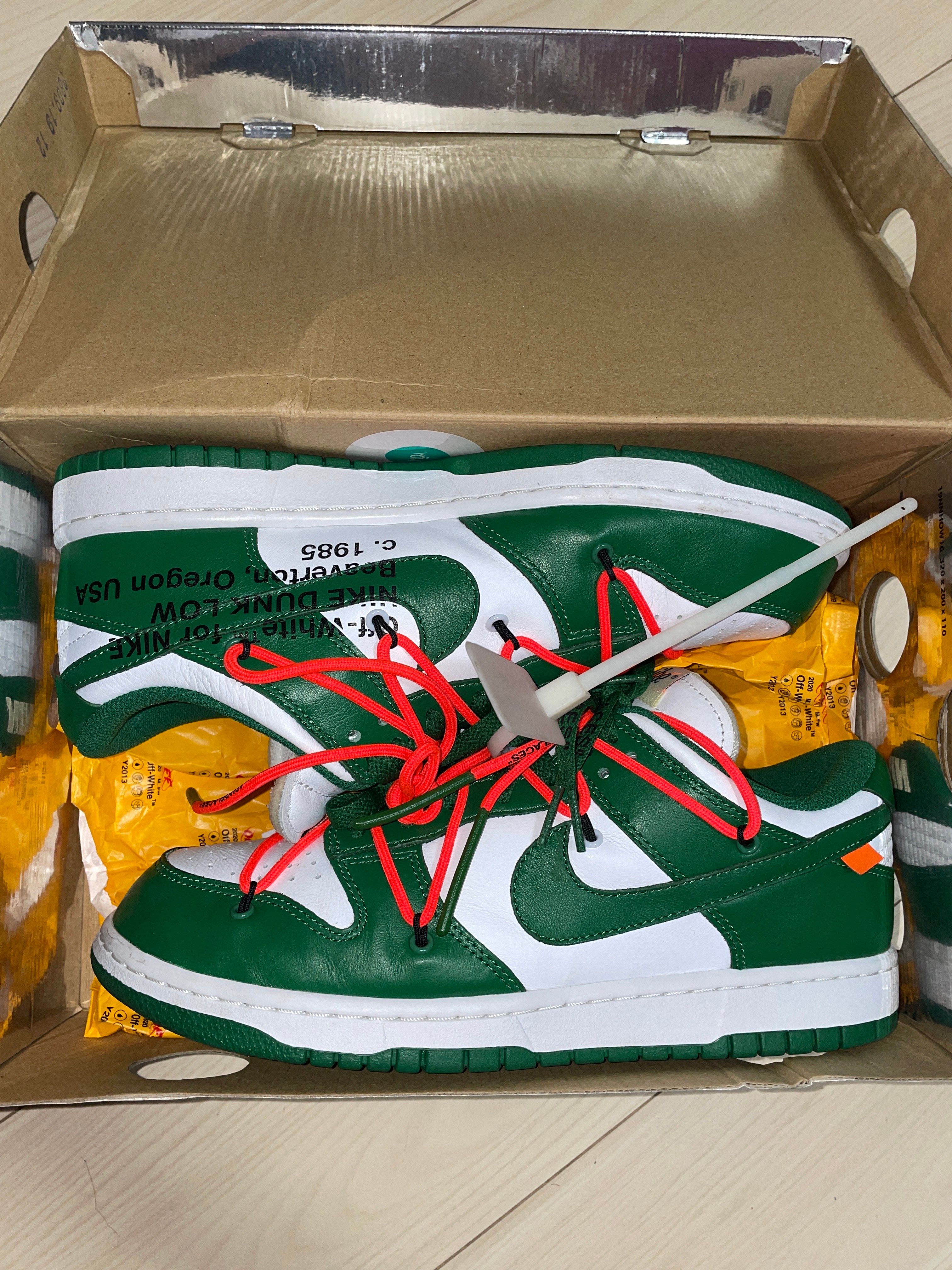 Off-White × Nike Dunk Low "White/Pine Green"