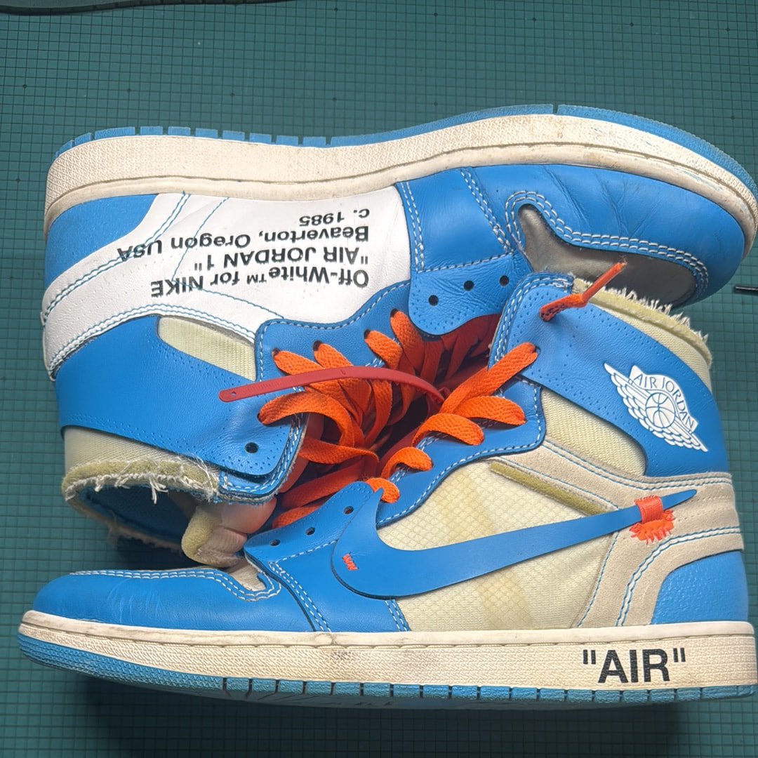 Off-White × Nike Air Jordan 1 High UNC "White/Dark Powder Blue"