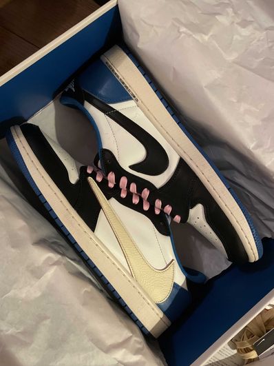 Travis Scott × fragment design × Nike Air Jordan 1 Low OG SP "Military Blue"