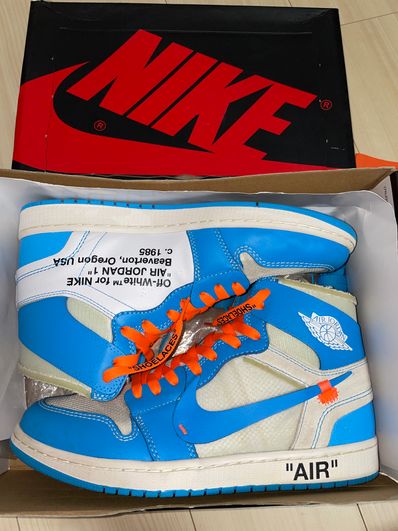 Off-White × Nike Air Jordan 1 High UNC "White/Dark Powder Blue"