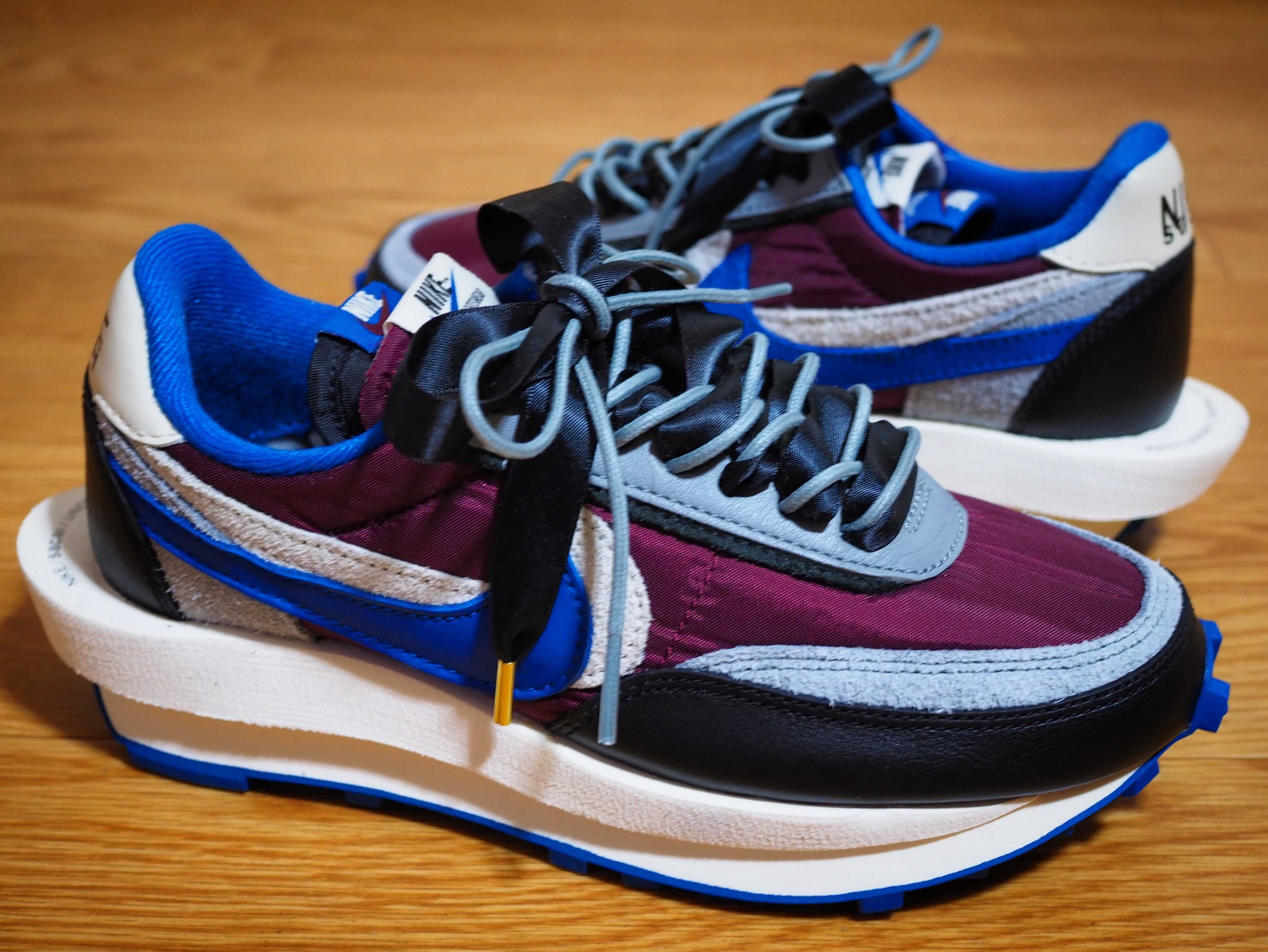 UNDERCOVER × sacai × Nike LD Waffle "Night Maroon/Pale Ivory-Ground Grey-Team Royal"