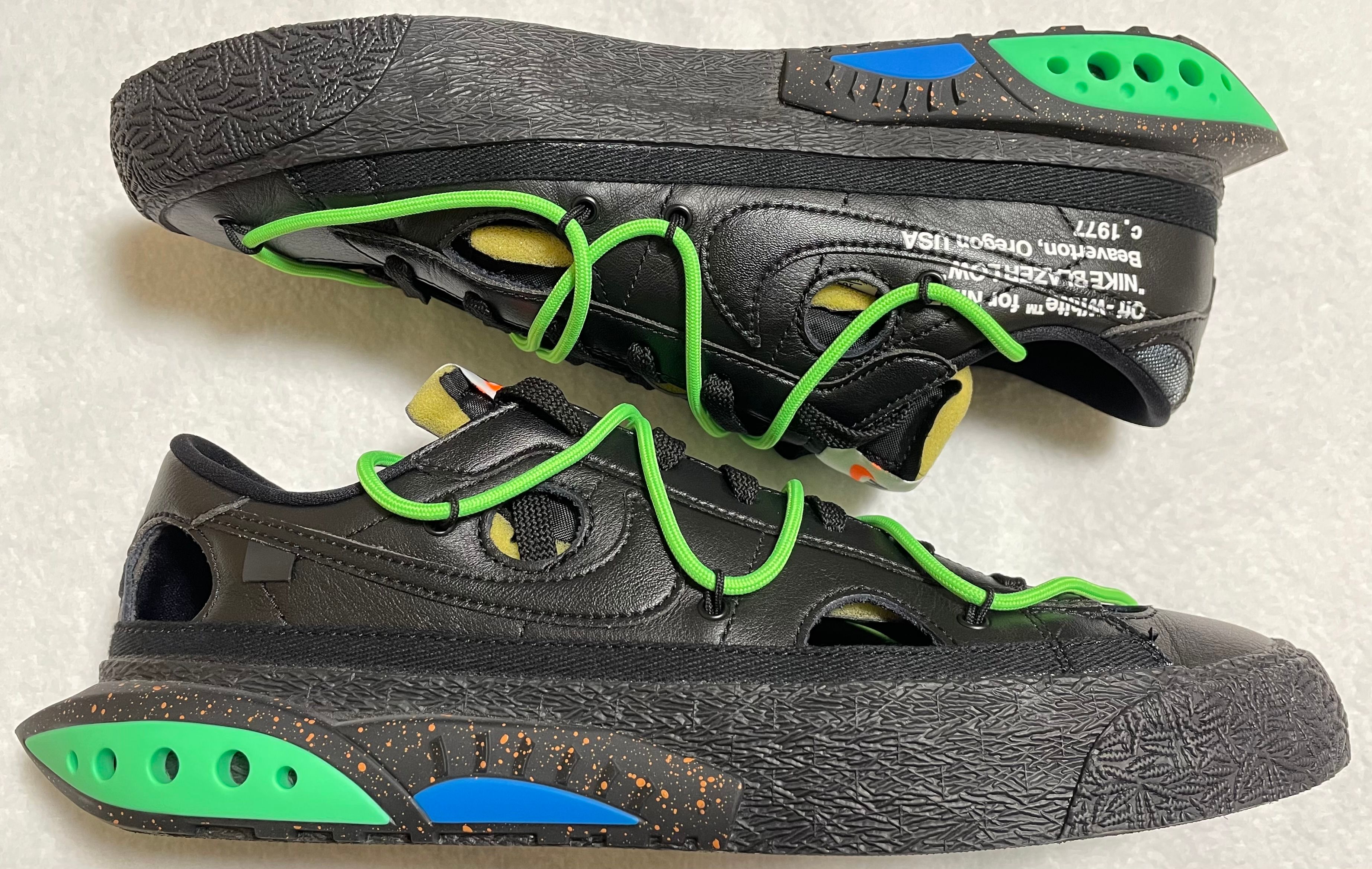 Off-White × Nike Blazer Low "Black and Electro Green"