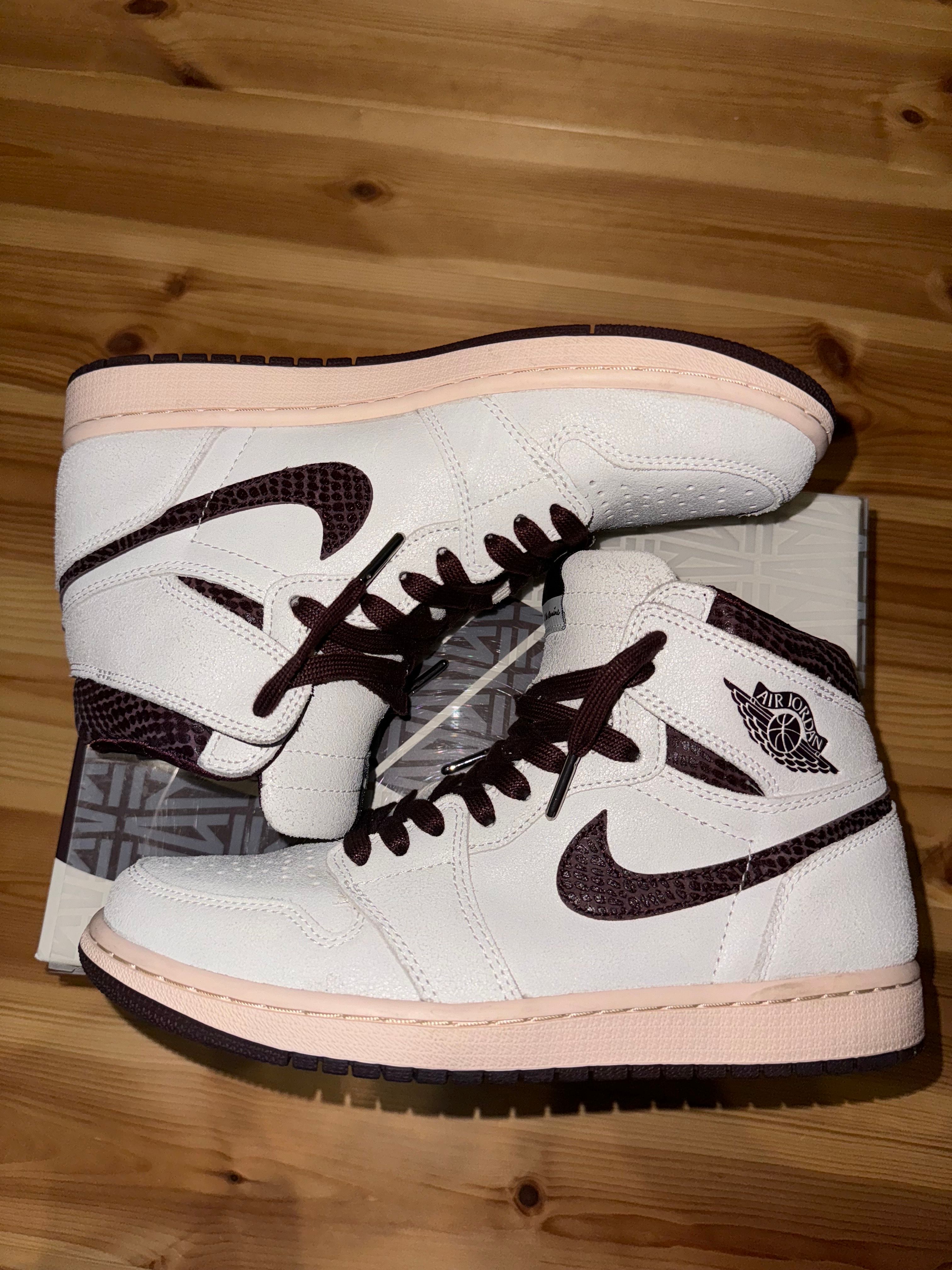 A Ma Maniere × Nike Air Jordan 1 Retro High OG "Sail and Burgundy"