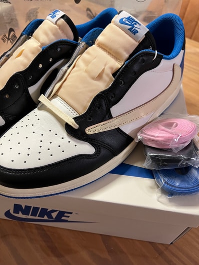 Travis Scott × fragment design × Nike Air Jordan 1 Low OG SP "Military Blue"